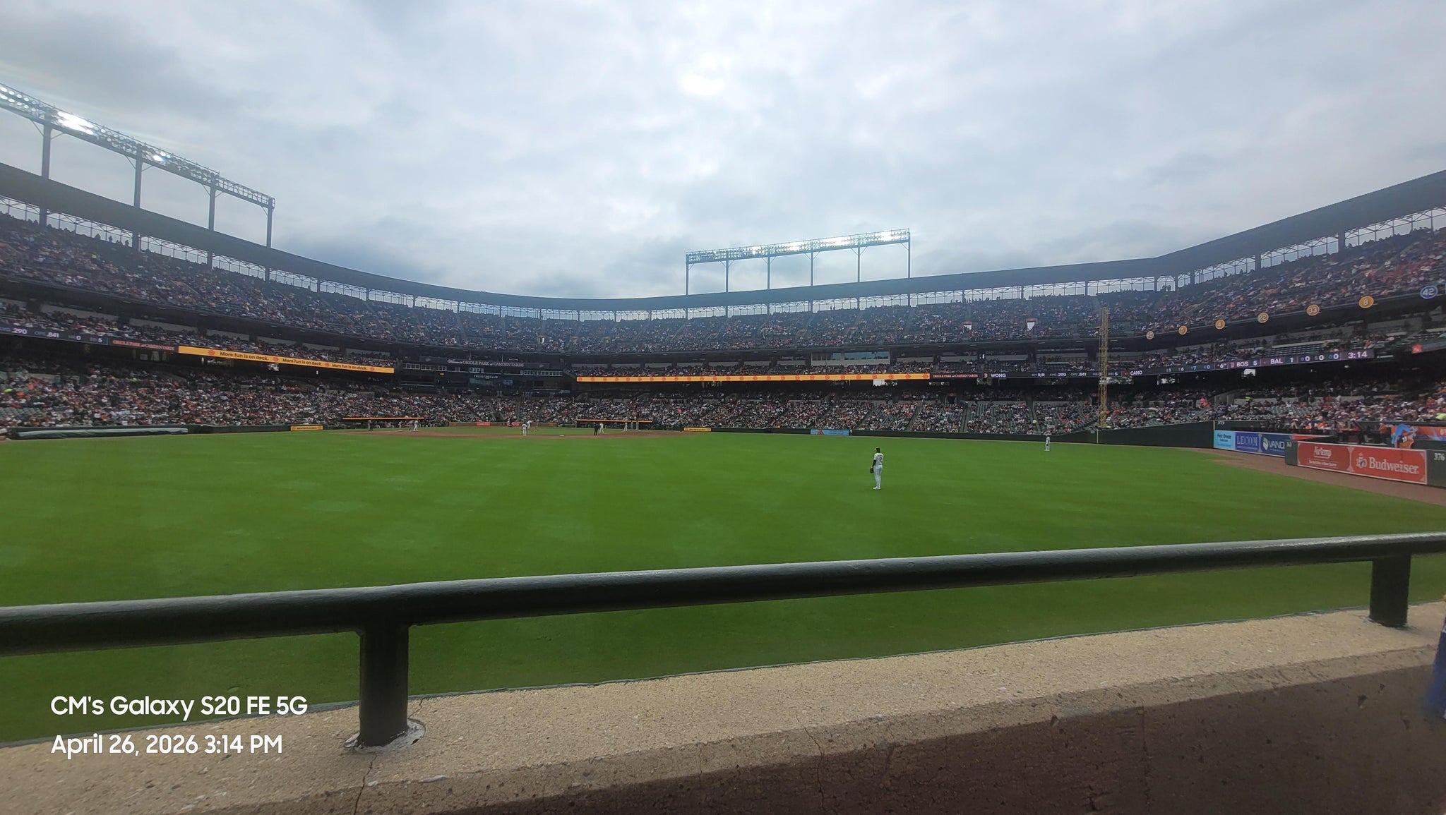 Real Fan View taken from Section 92 at Oriole Park at Camden Yards by Carolyn M