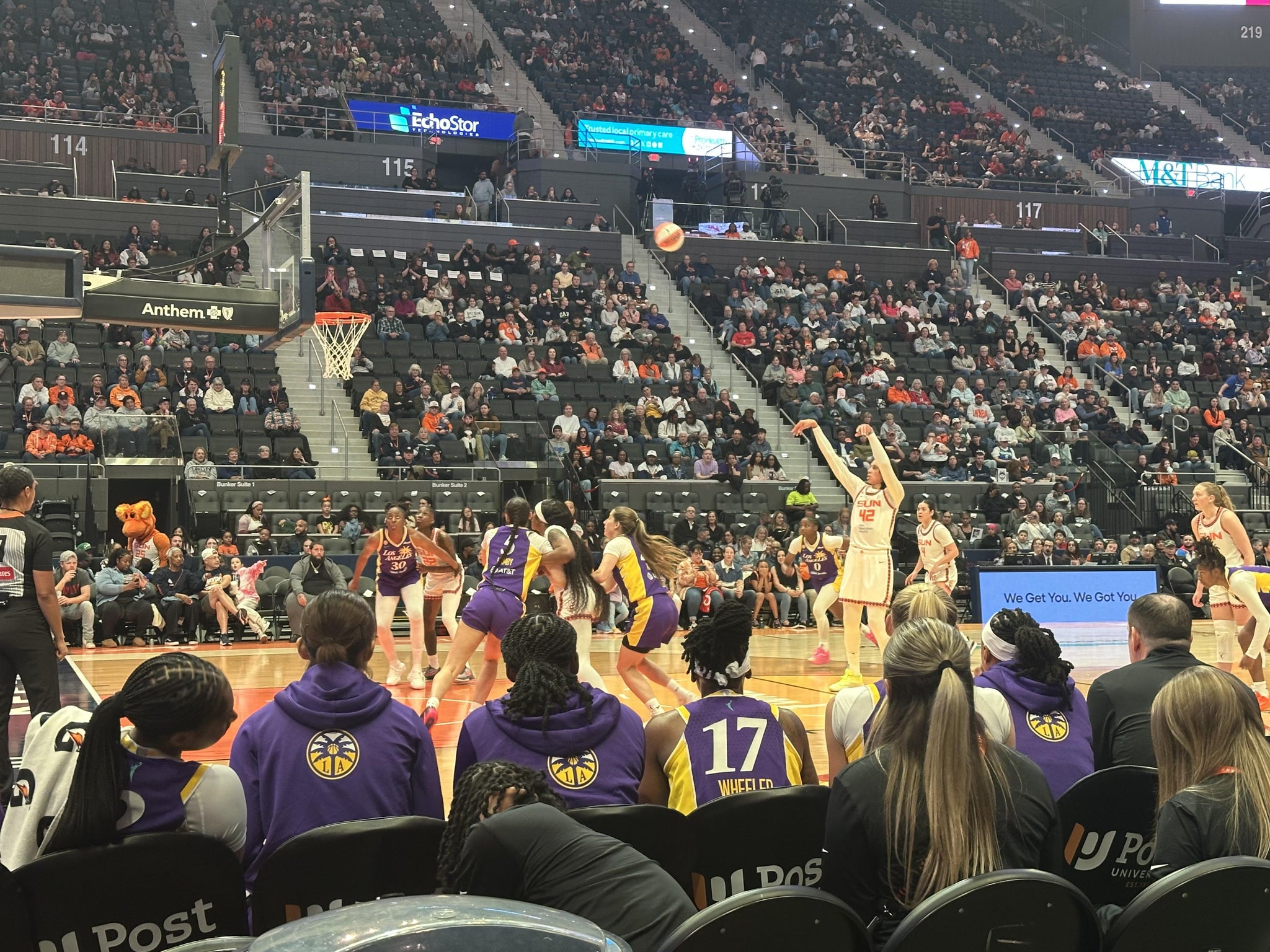 Real Fan View taken from Section 105 at PeoplesBank Arena by Karen G