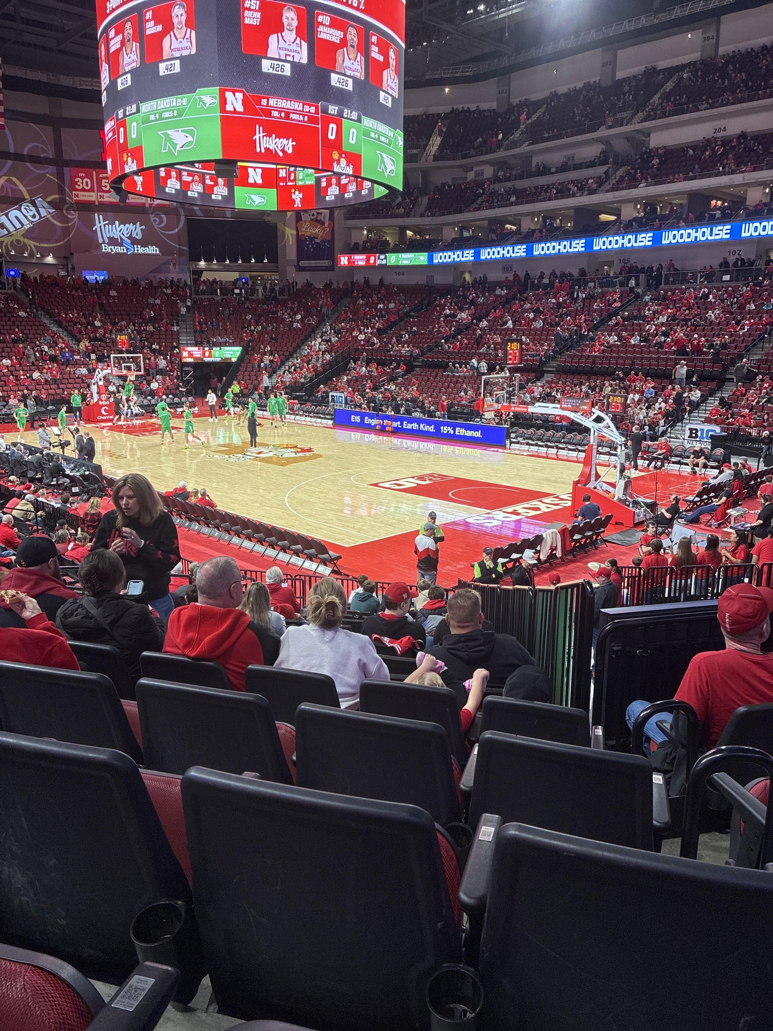 Real Fan View taken from Section 114 at Pinnacle Bank Arena by Chris W