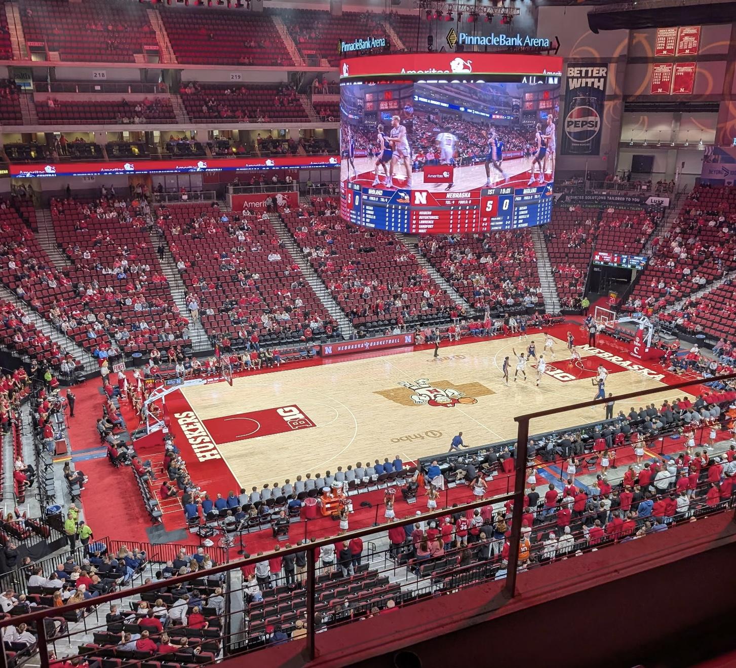 Real Fan View taken from Section 206 at Pinnacle Bank Arena by Daniel  G