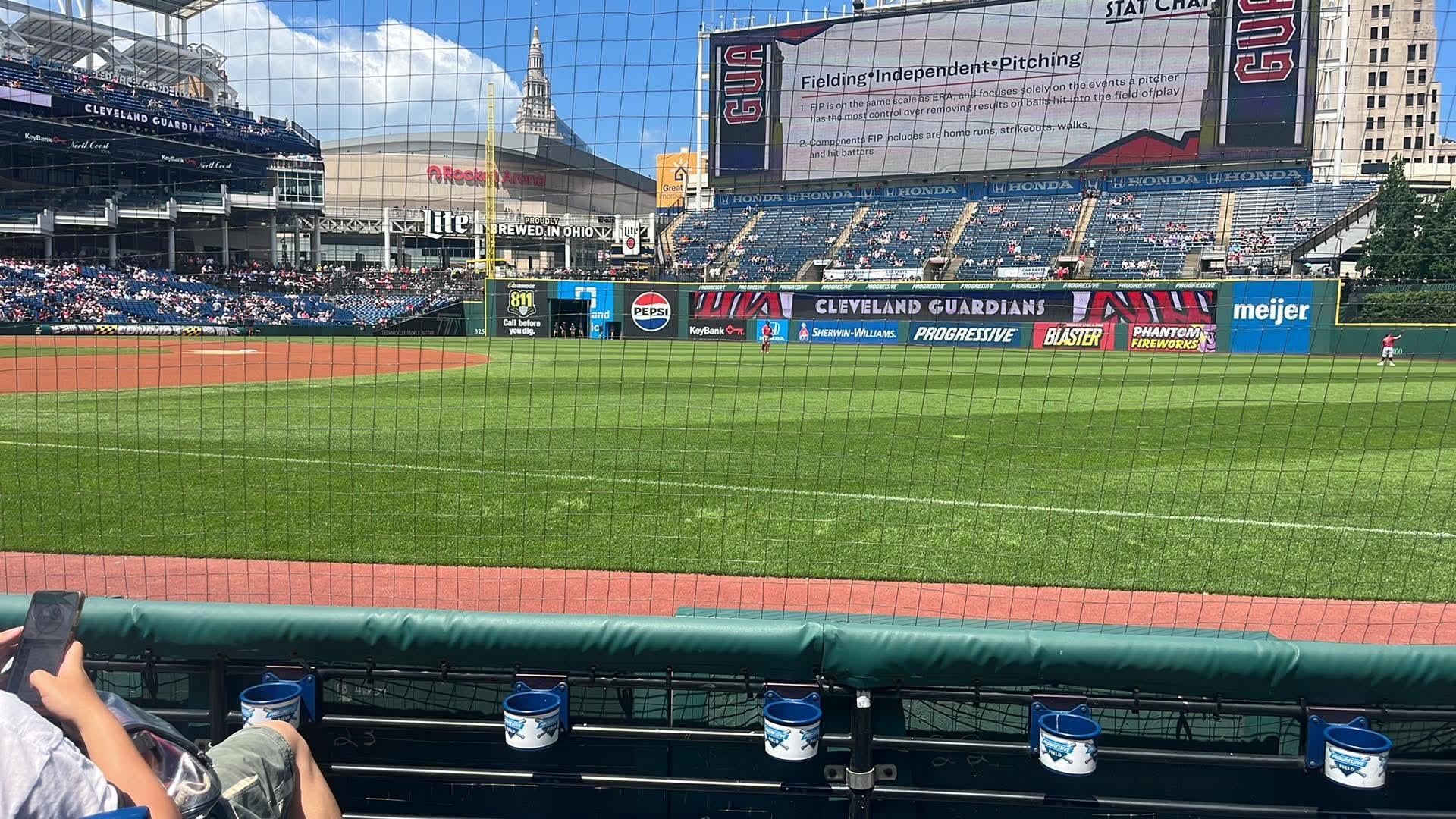 Vue réelle des fans prise de la Section 131 au site Progressive Field par Home F
