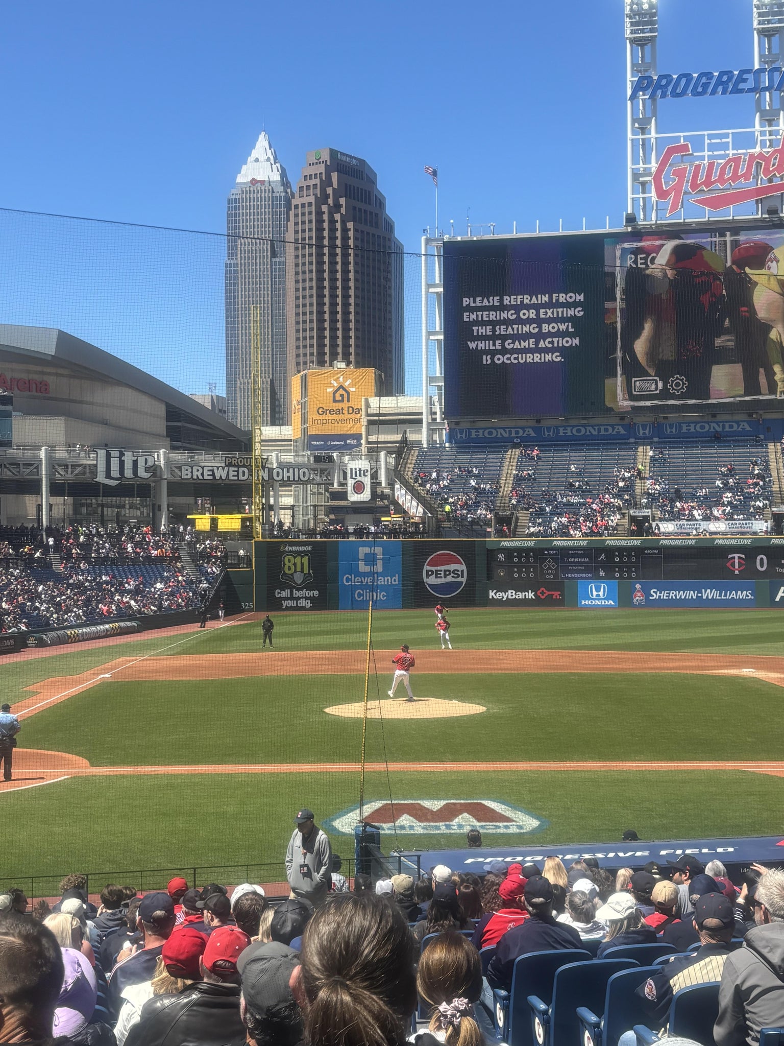 Vue réelle des fans prise de la Section 148 au site Progressive Field par Jennifer S