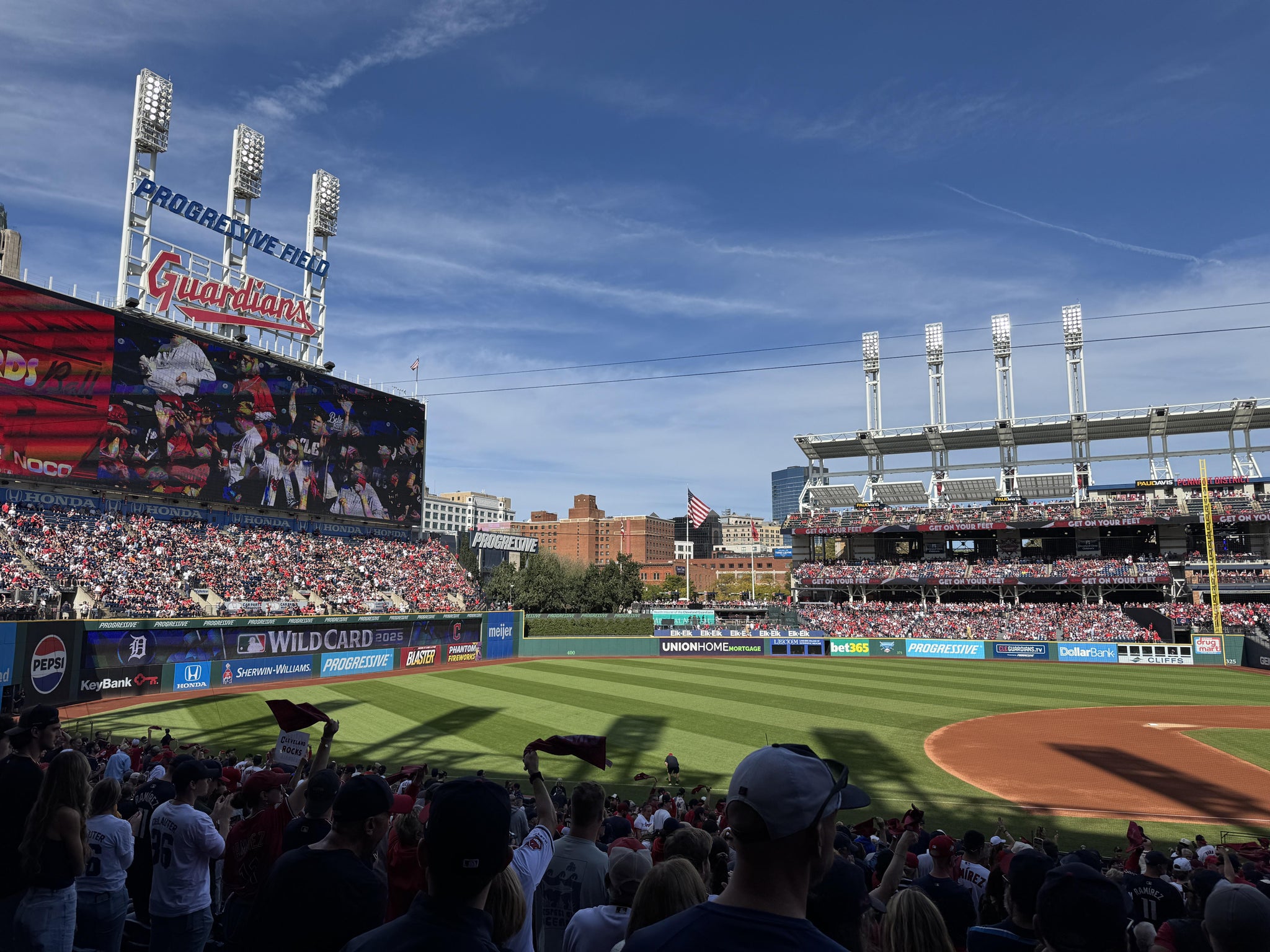Vue réelle des fans prise de la Section 162 au site Progressive Field par Kathleen T