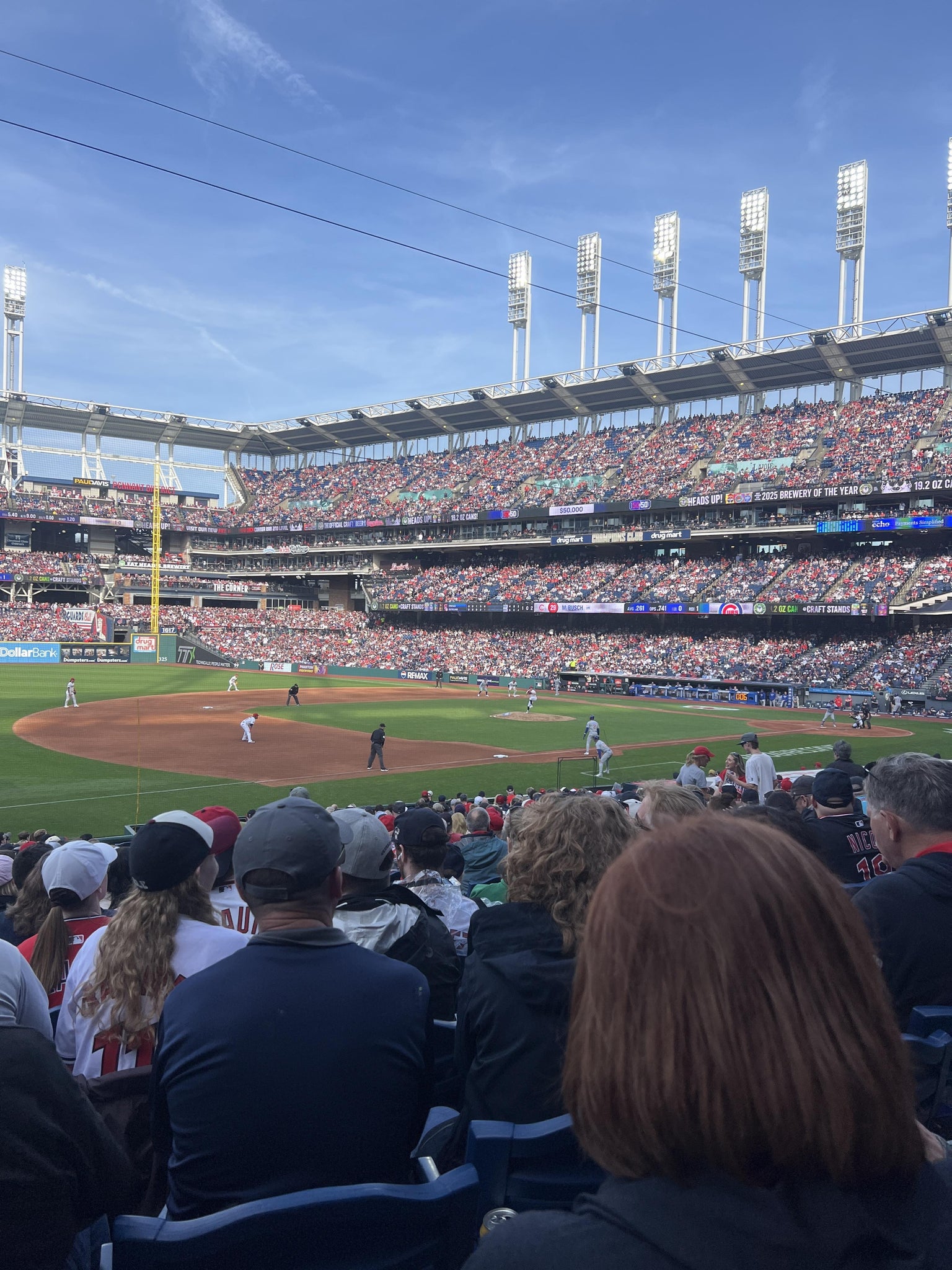 Vue réelle des fans prise de la Section 169 au site Progressive Field par Michael M