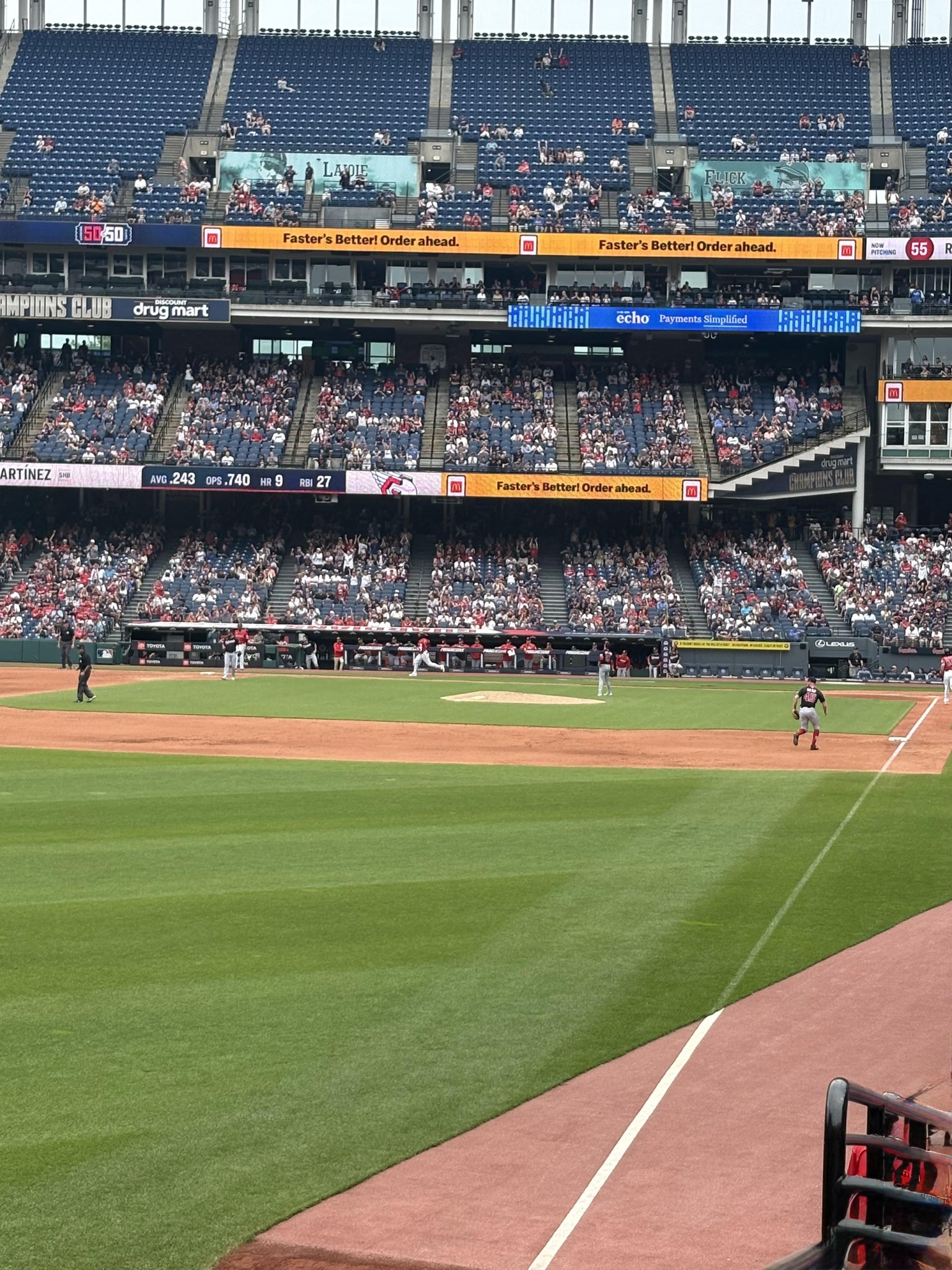 Vue réelle des fans prise de la Section 179 au site Progressive Field par James W