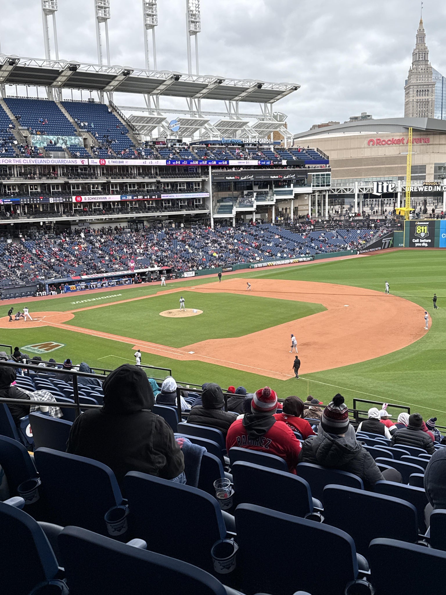 Vue réelle des fans prise de la Section 332 au site Progressive Field par Dominic C