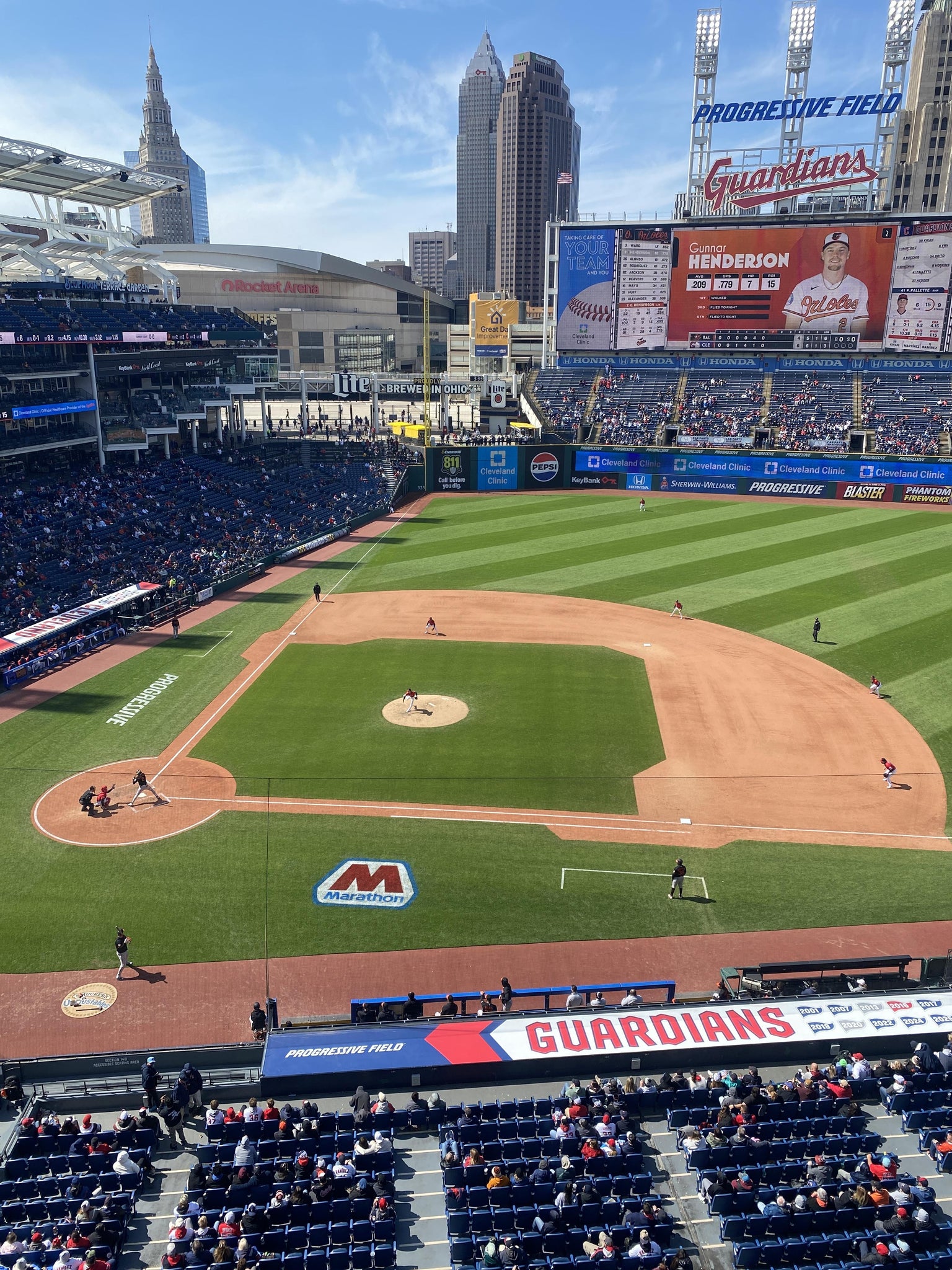 Vue réelle des fans prise de la Section 446 au site Progressive Field par Karen W