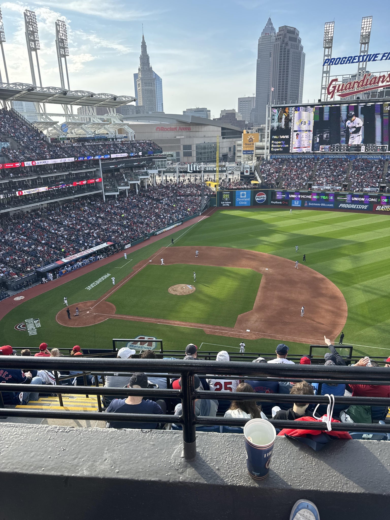 Vue réelle des fans prise de la Section 541 au site Progressive Field par J S