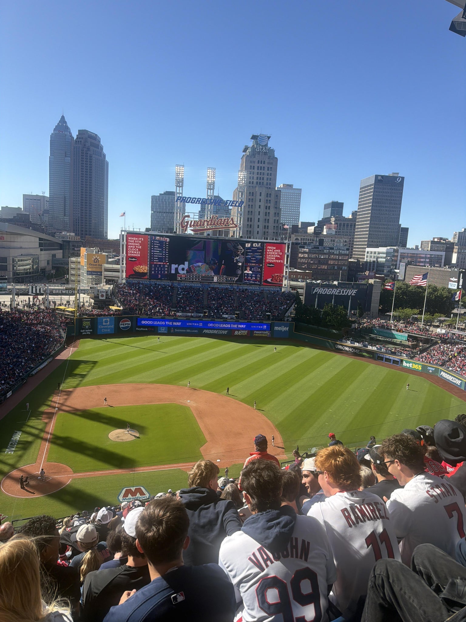 Vue réelle des fans prise de la Section 548 au site Progressive Field par Ricky A