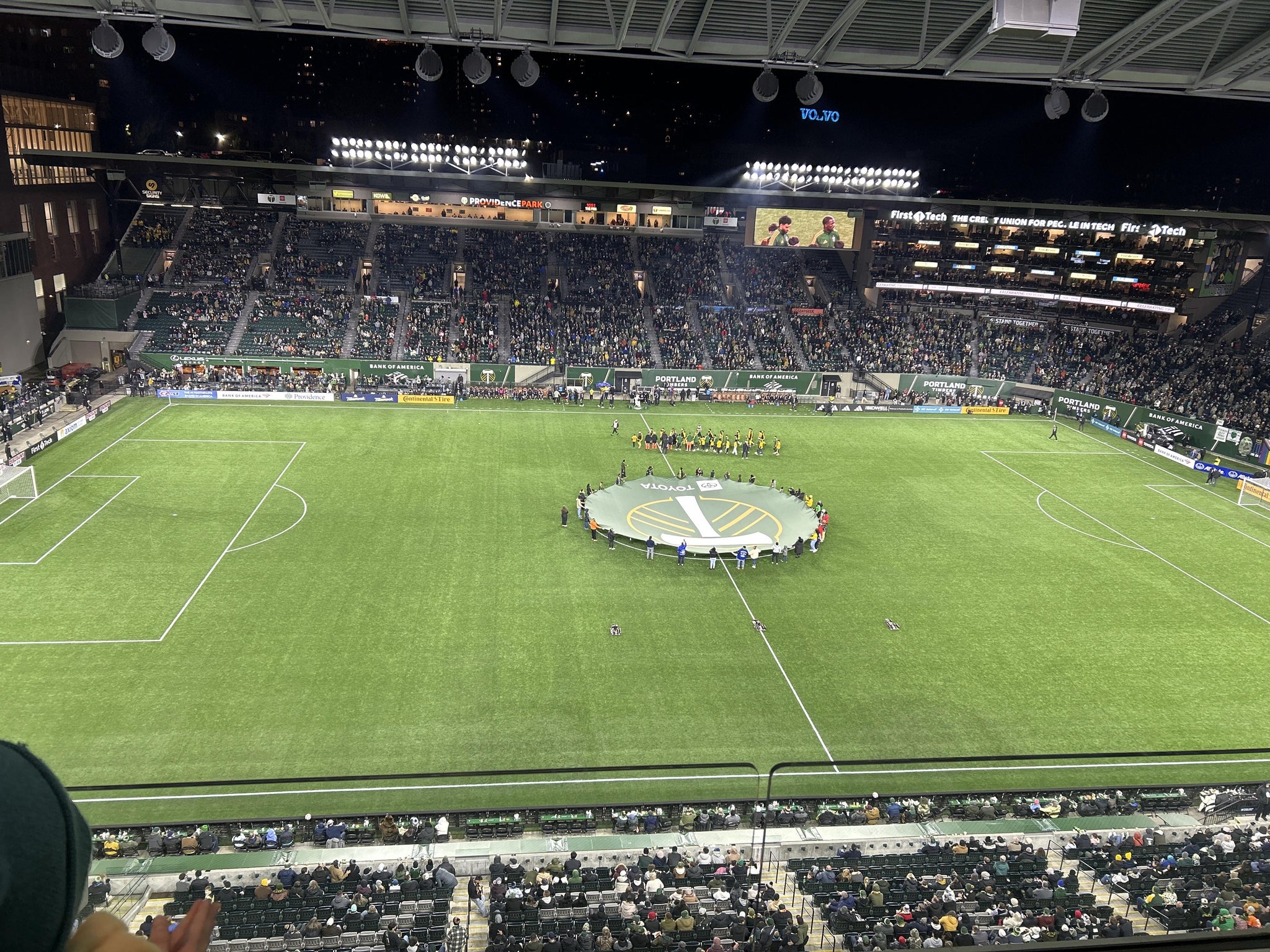 Vue réelle des fans prise de la East Vista 4 au site Providence Park par Misha G