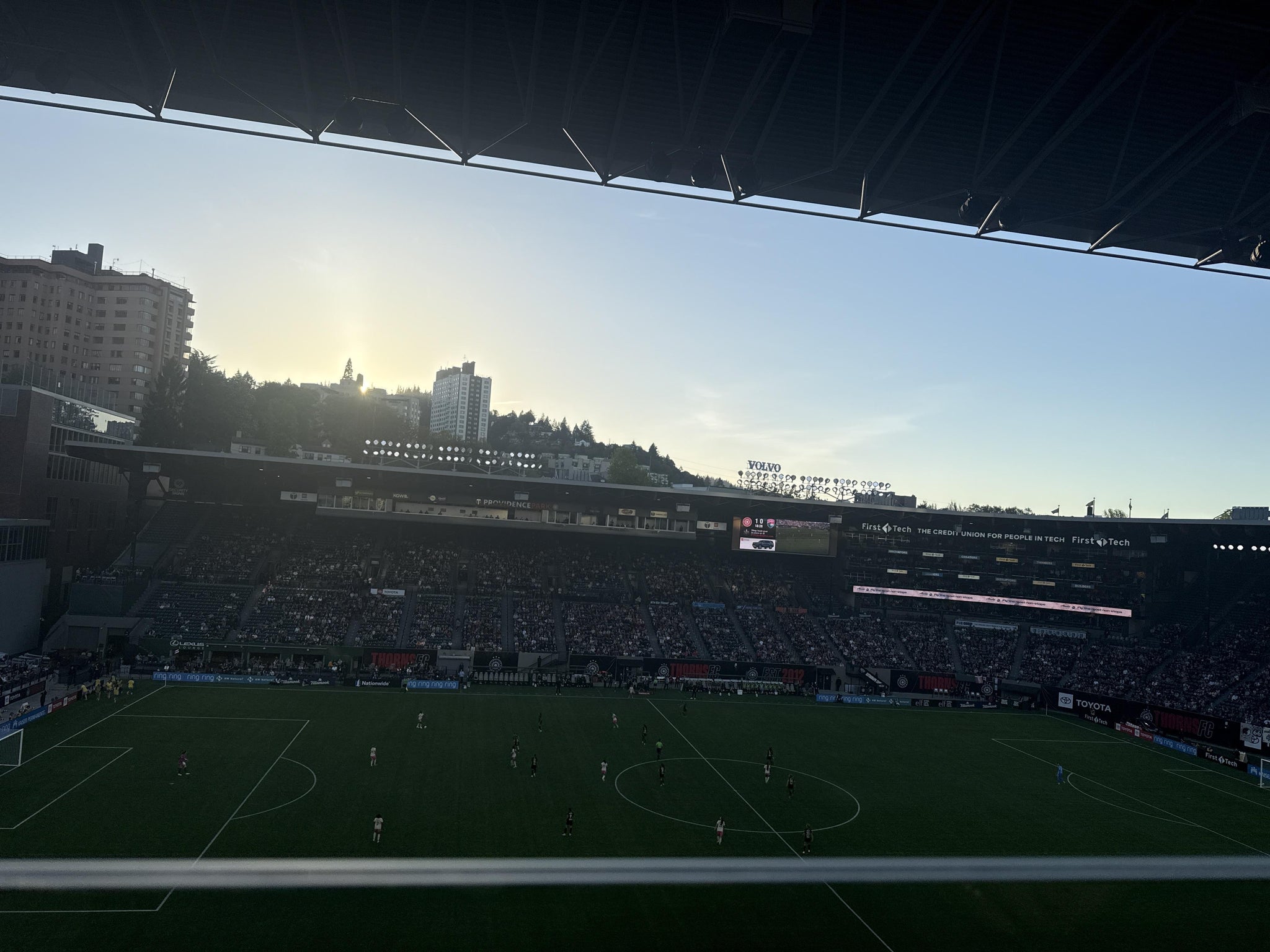 Vue réelle des fans prise de la Toyota Terrace East 4 au site Providence Park par Kristi B