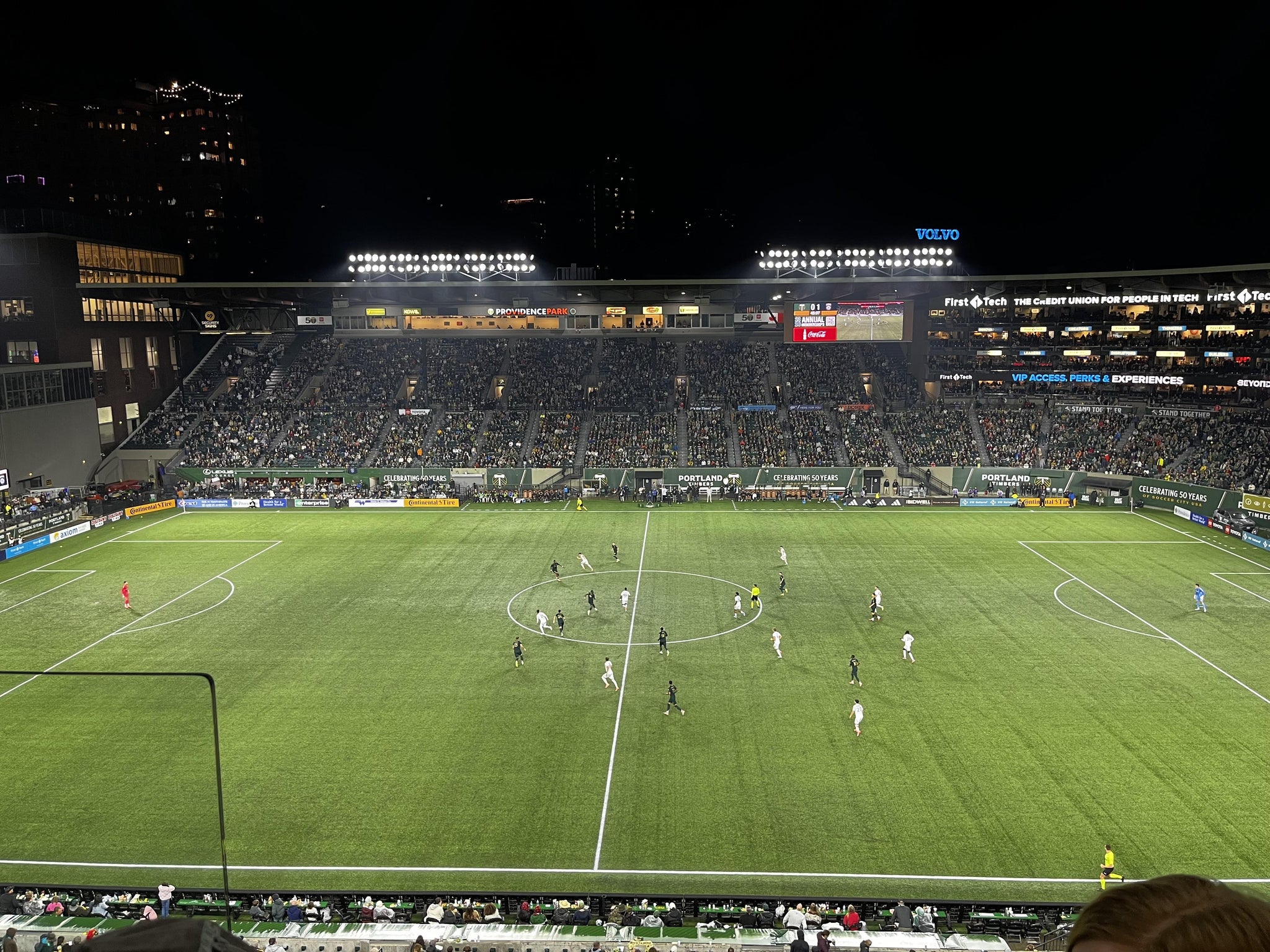 Vue réelle des fans prise de la Toyota Terrace East 6 au site Providence Park par Clara D