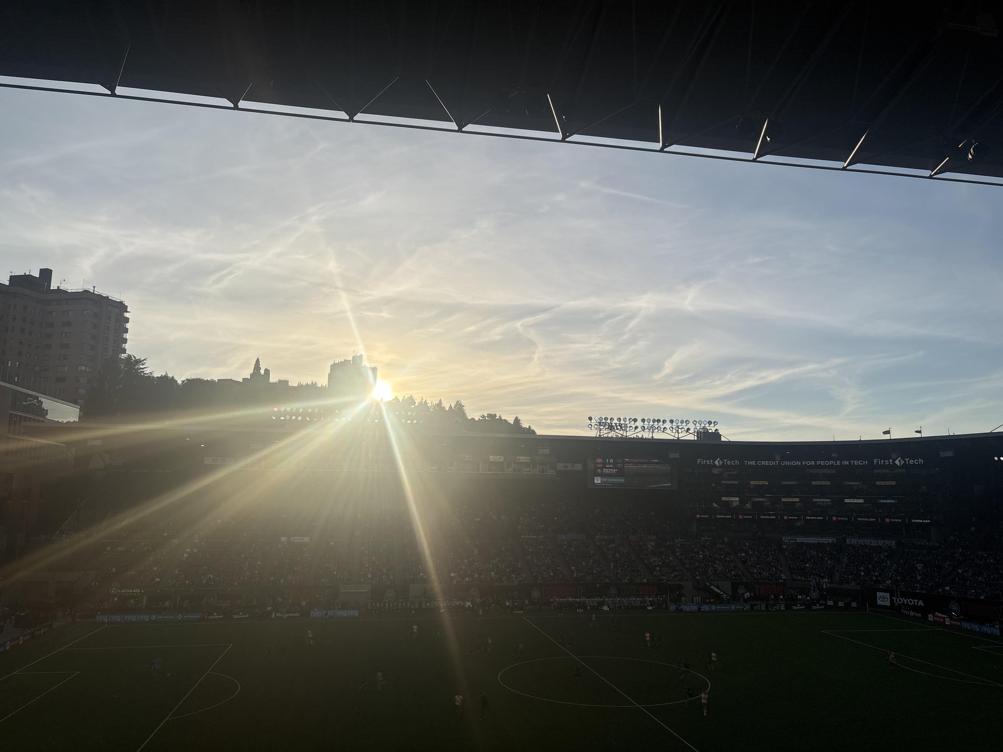 Vue réelle des fans prise de la Section TR 4 au site Providence Park par Monica V