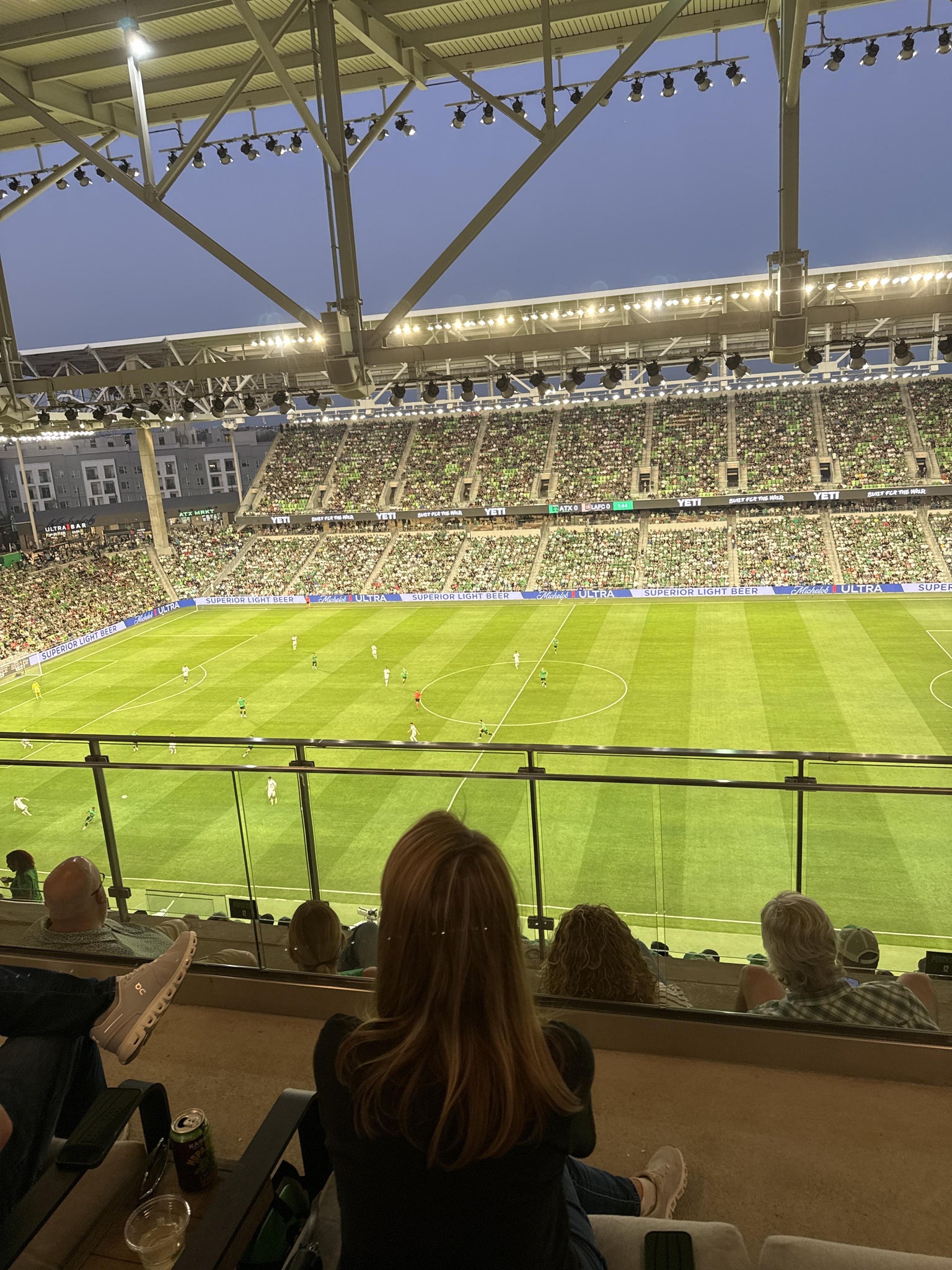 Real Fan View taken from Porch Table 7 at Q2 Stadium by Jaime S