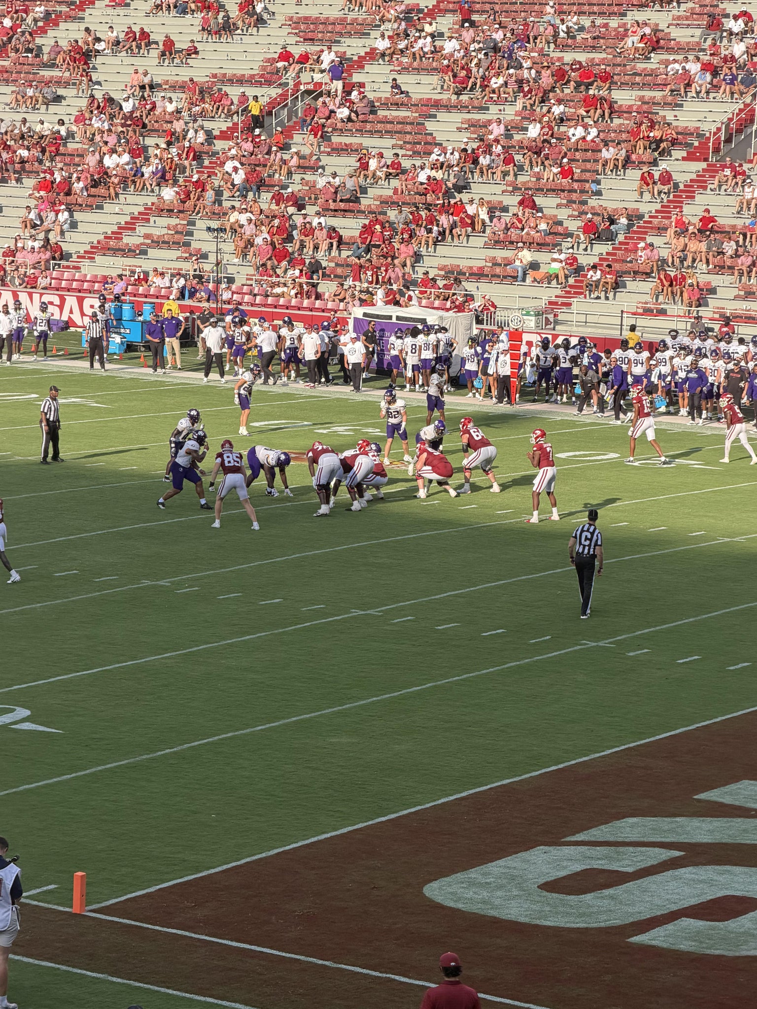 Real Fan View taken from Section 101 at Razorback Stadium by Zach H