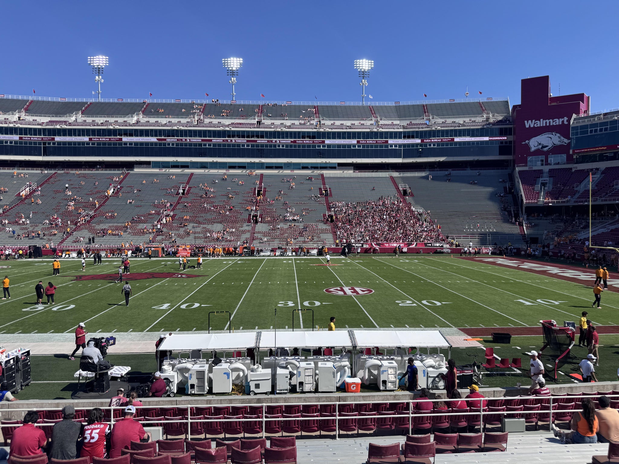 Real Fan View taken from Section 103 at Razorback Stadium by Anonymous User