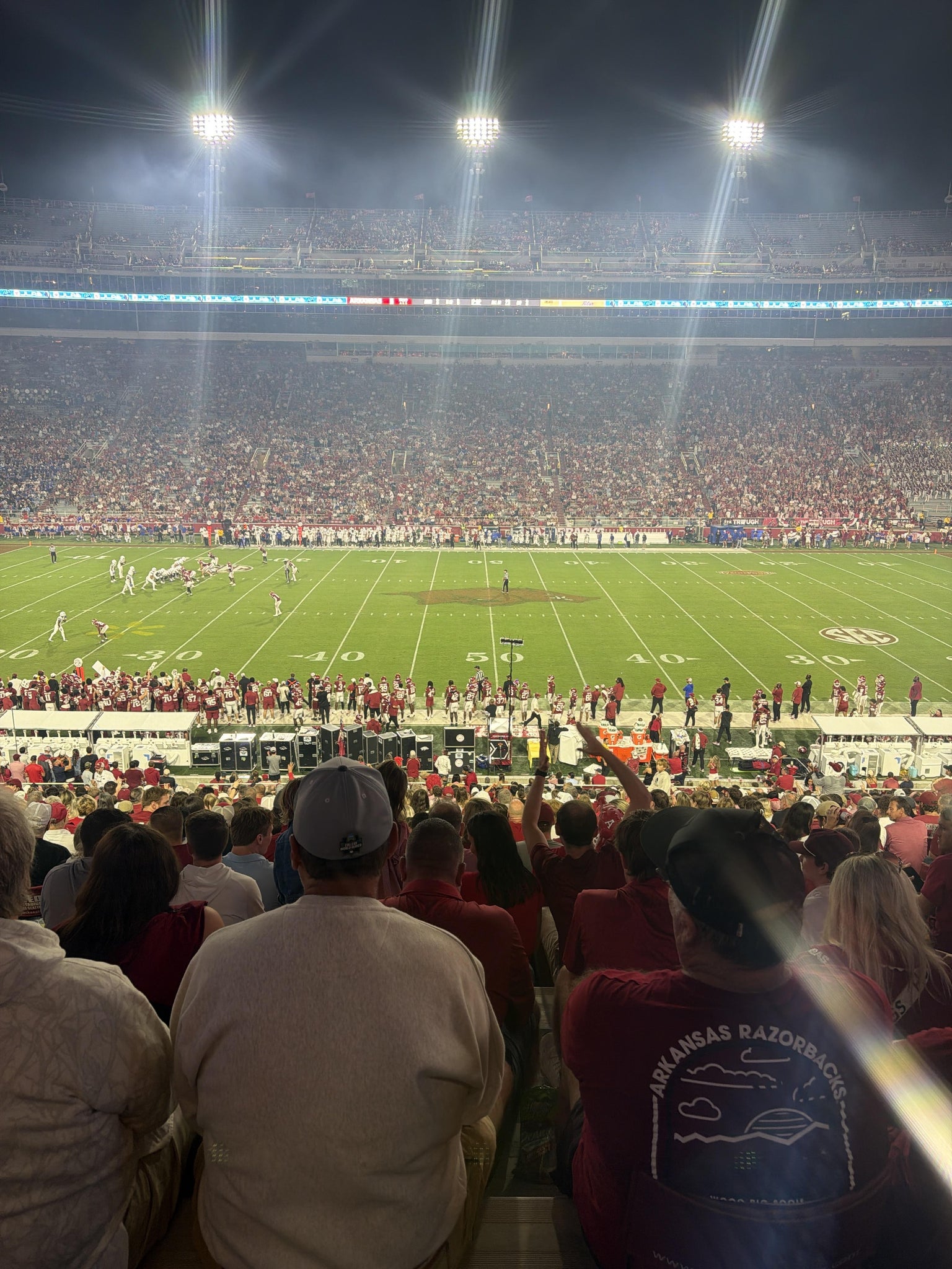 Real Fan View taken from Section 104 at Razorback Stadium by Alex M