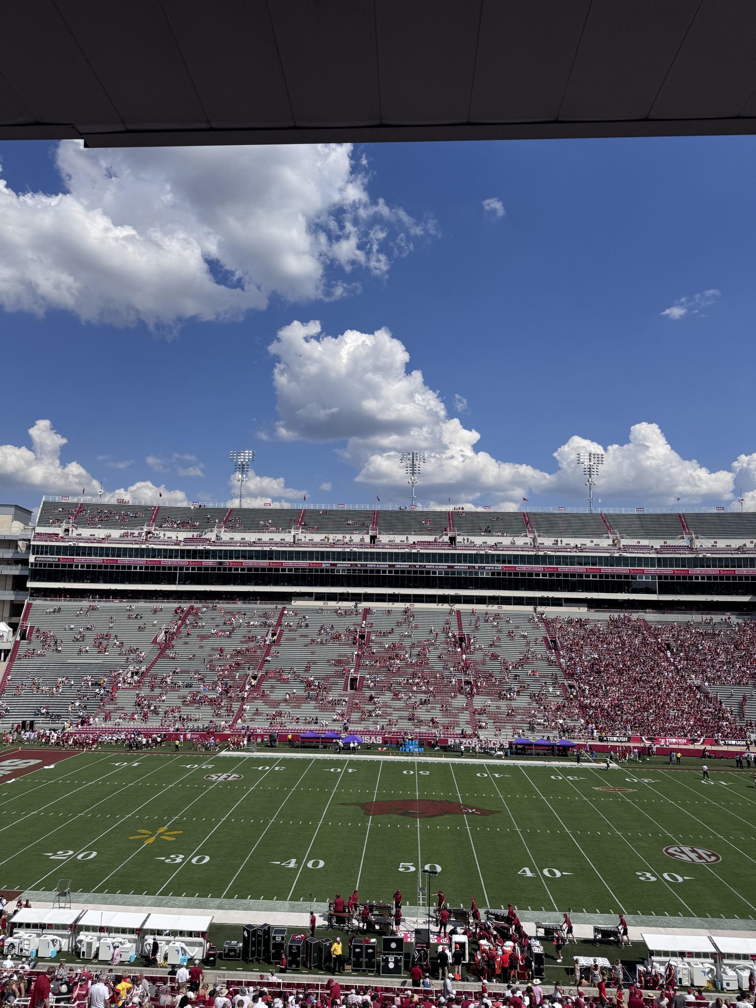 Real Fan View taken from Section 104 at Razorback Stadium by Anonymous User