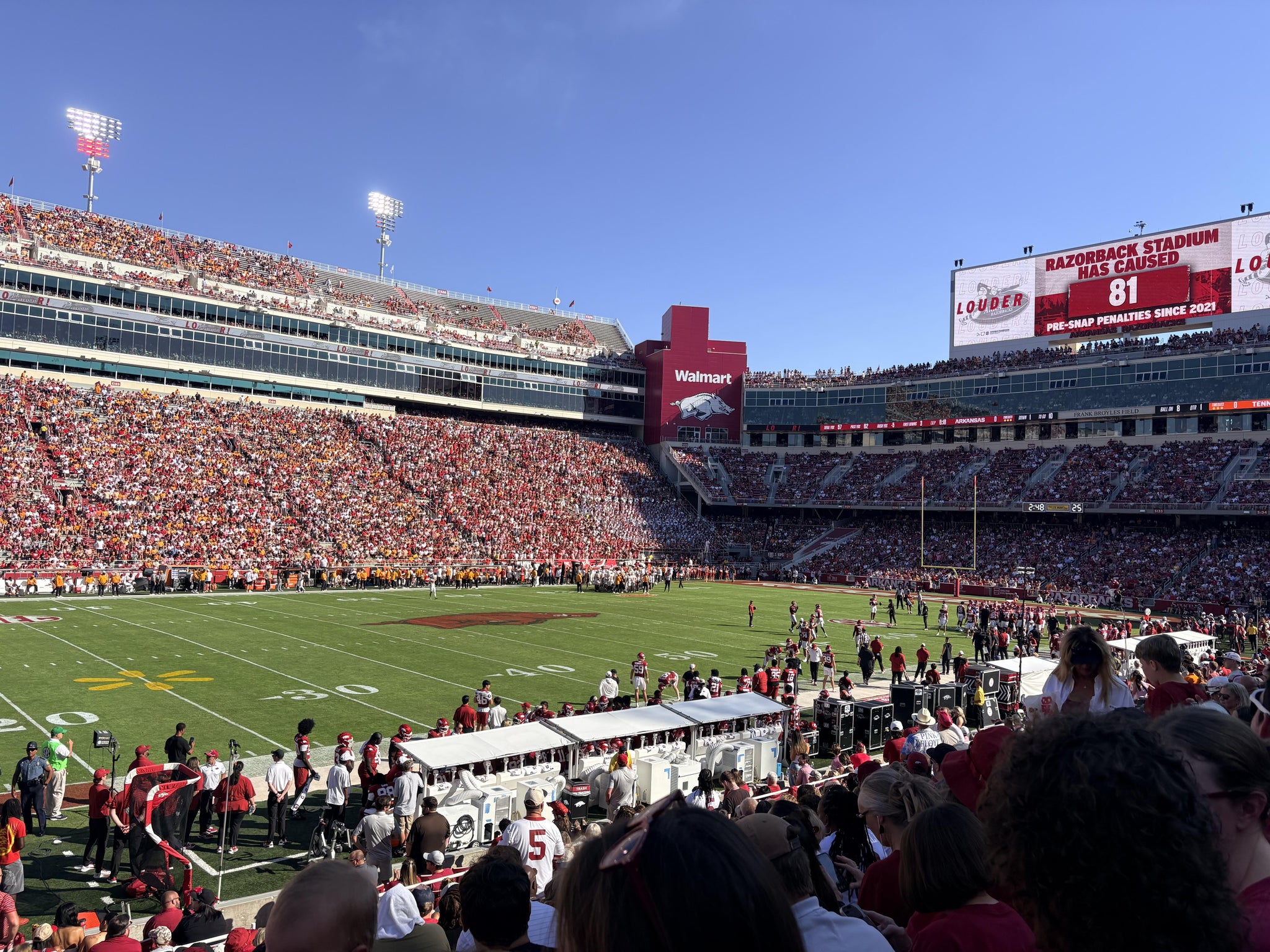Real Fan View taken from Section 106 at Razorback Stadium by Anonymous User