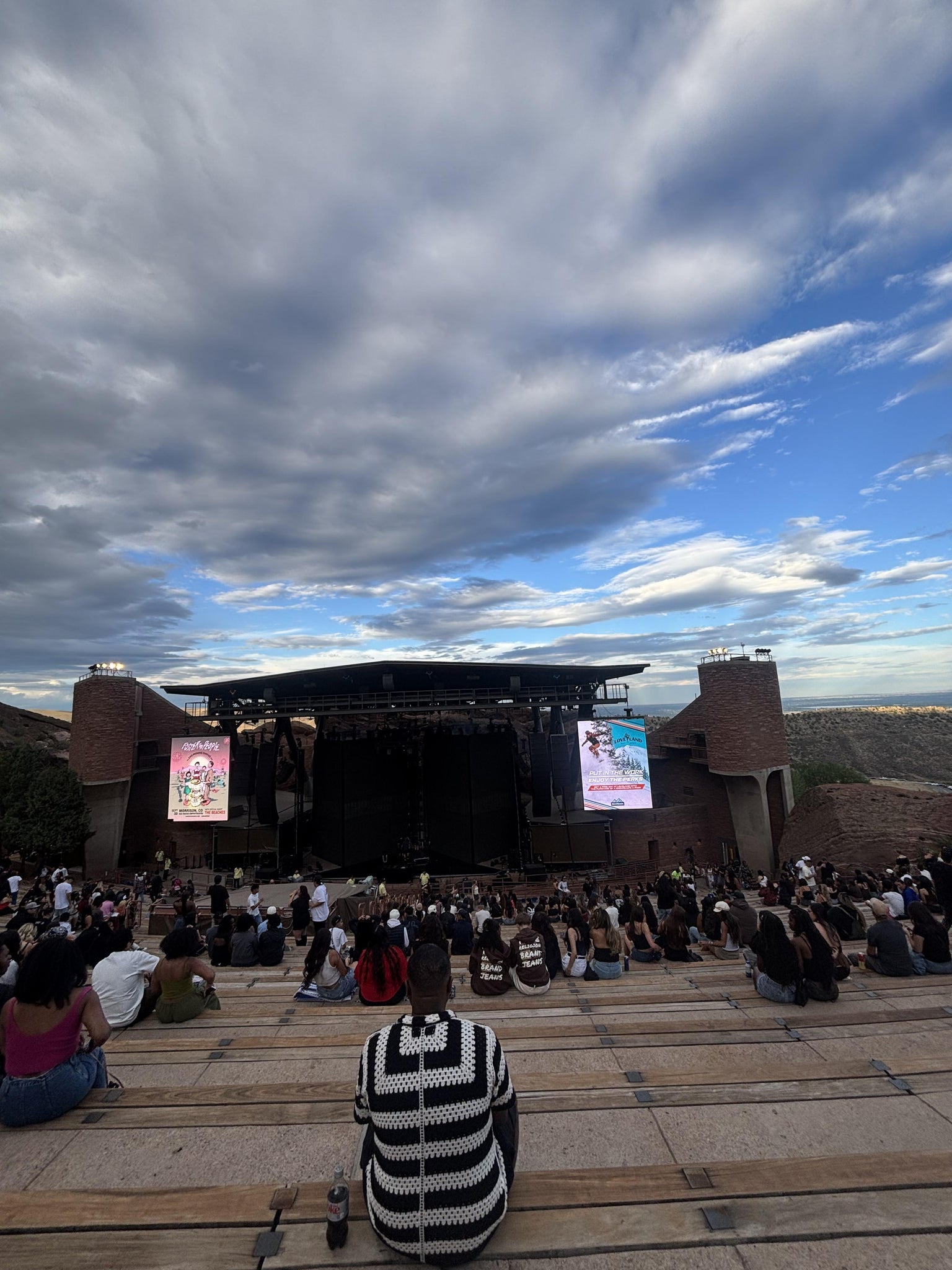 Real Fan View taken from Reserved Back Center Right View at Red Rocks Amphitheatre by Carolina C
