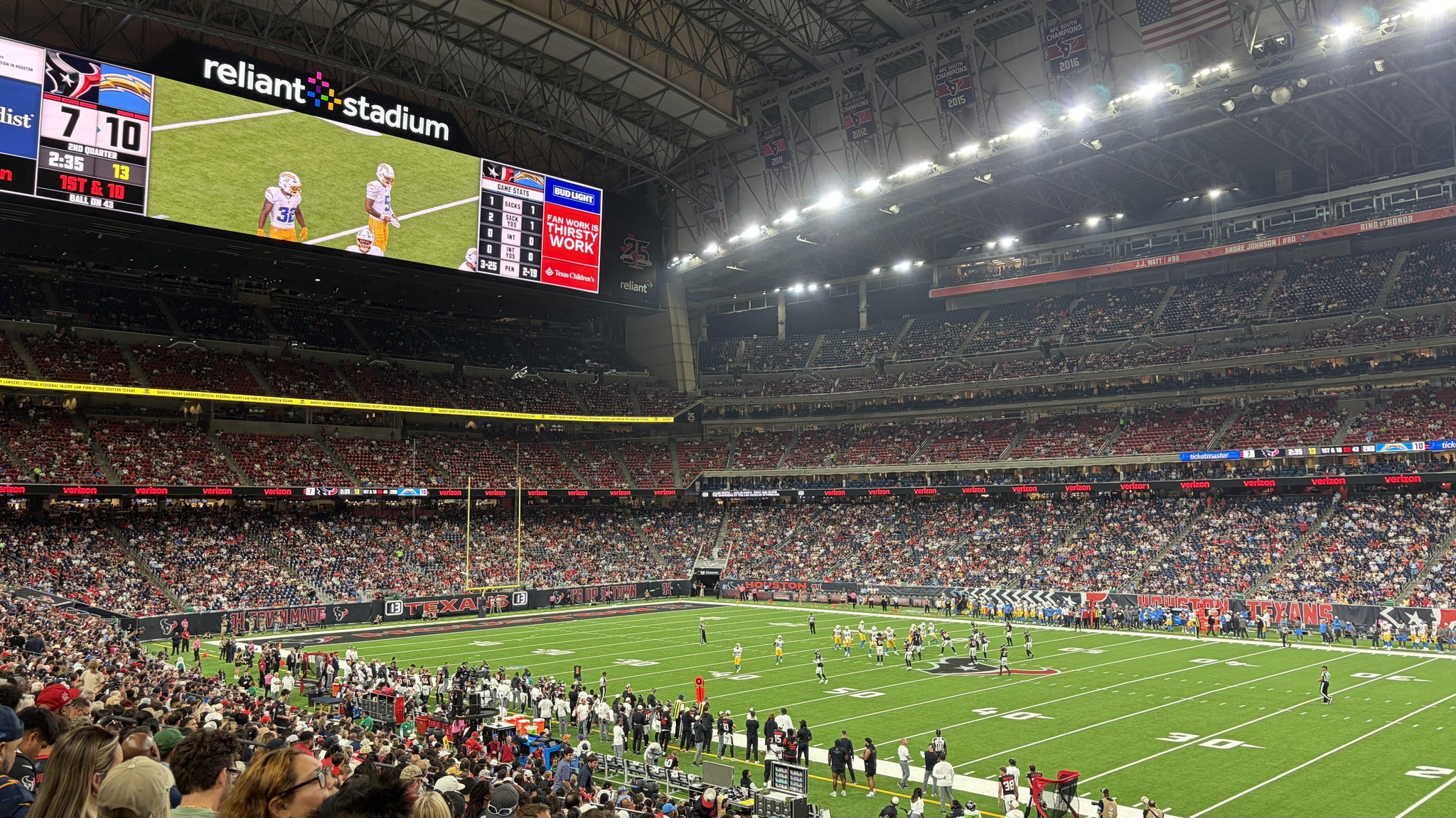 Real Fan View taken from Section 103 at Reliant Stadium by Marlon P