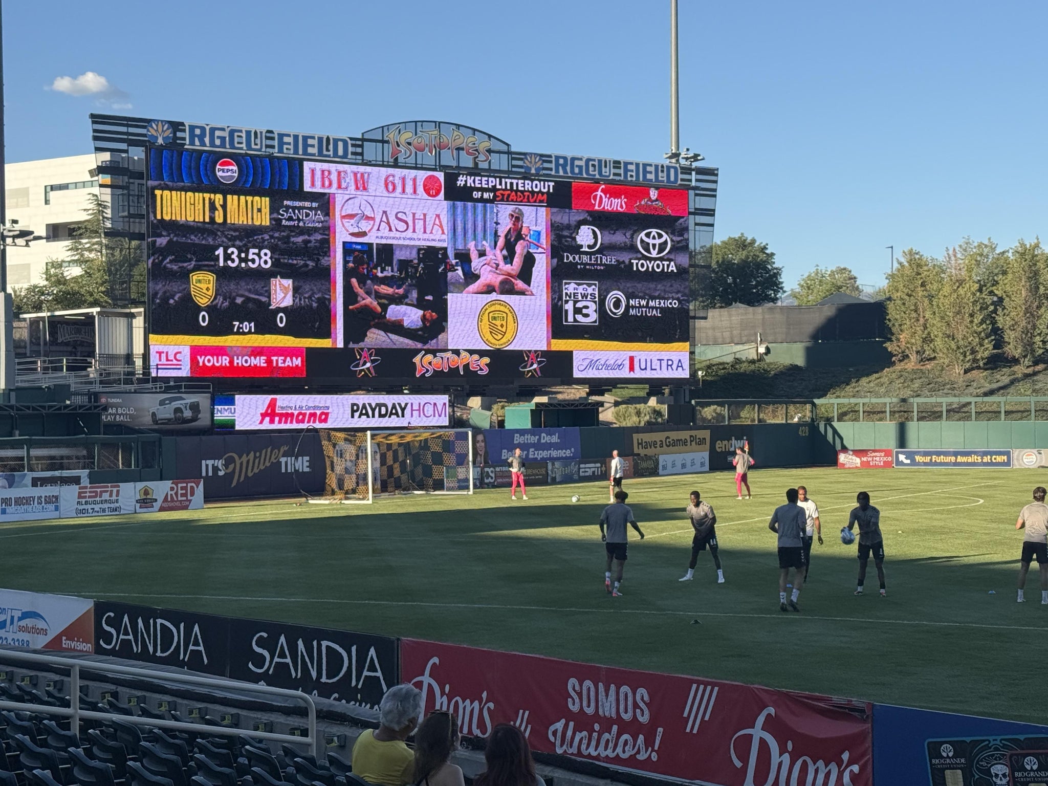 Real Fan View taken from Section 117 at Rio Grande Credit Union Field at Isotopes Park by Juan M