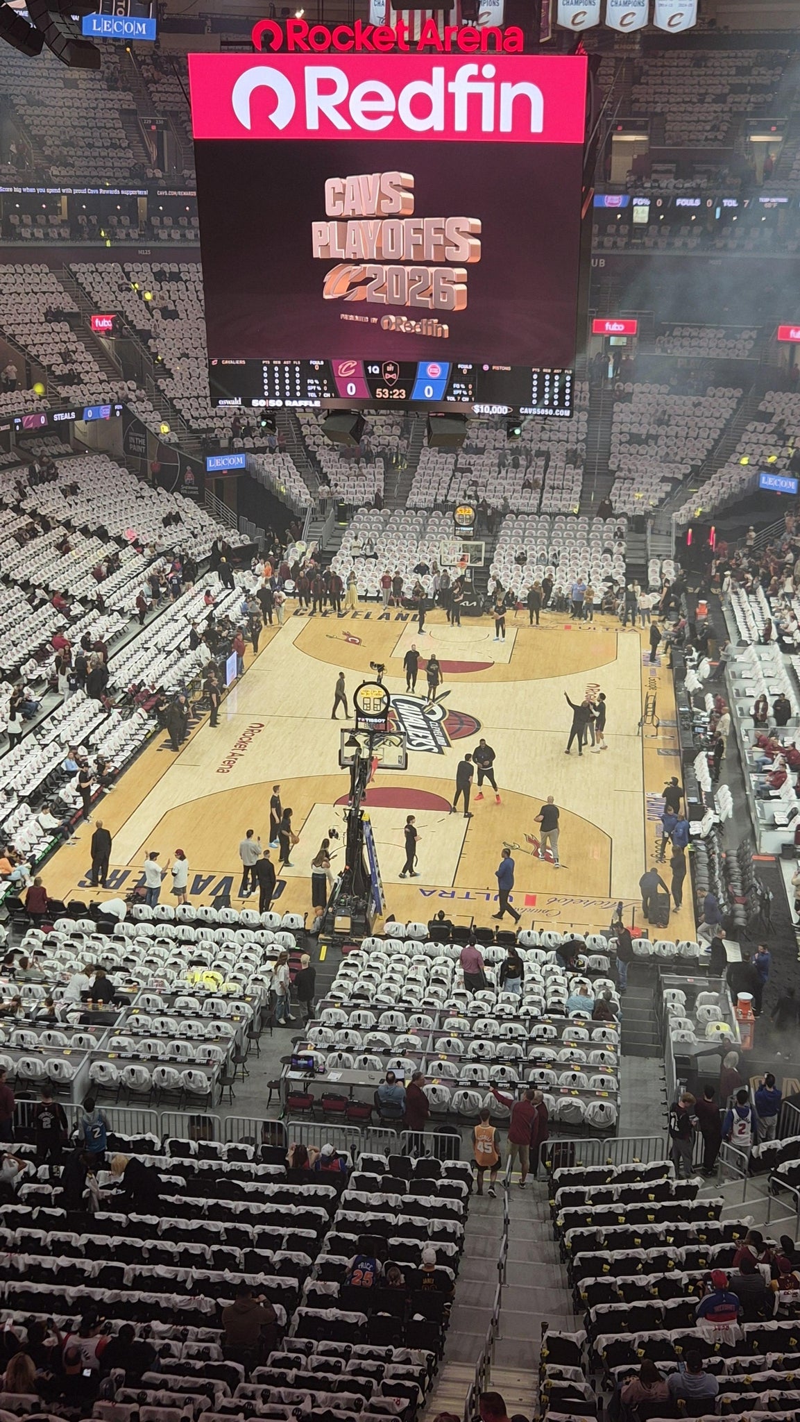 Real Fan View taken from Landing 1 at Rocket Arena by Steve N