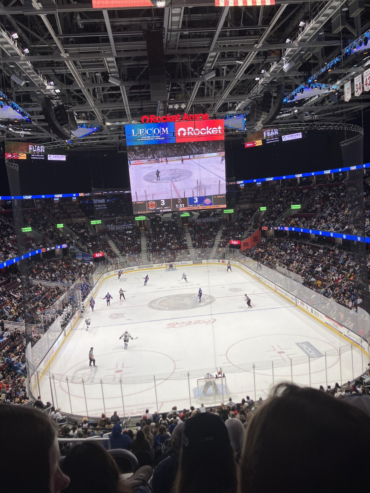 Real Fan View taken from Mezzanine 101 at Rocket Arena by Mary L