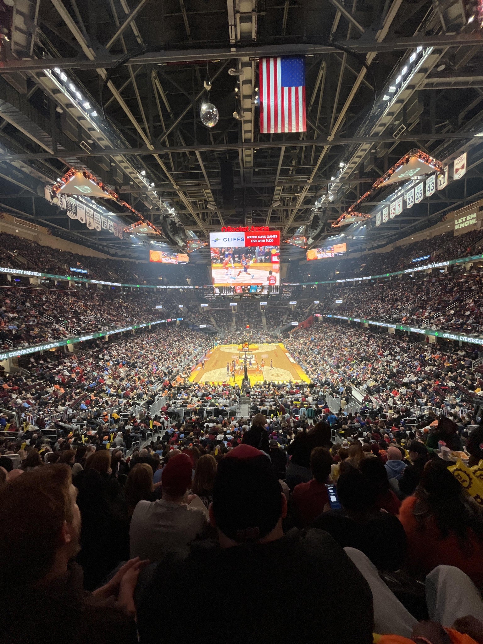 Real Fan View taken from Mezzanine 101 at Rocket Arena by Anonymous User