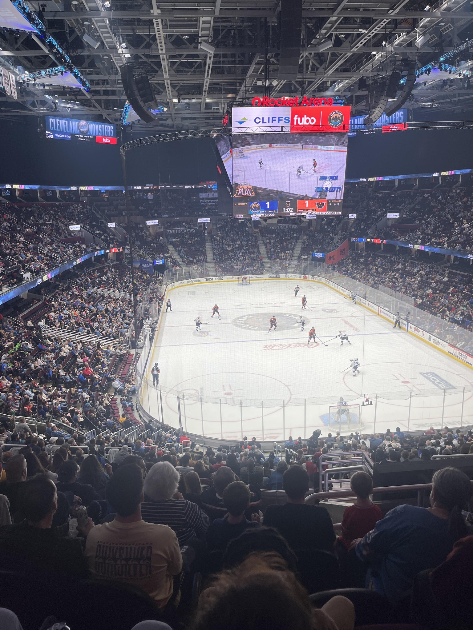 Real Fan View taken from Mezzanine 102 at Rocket Arena by Allyson W