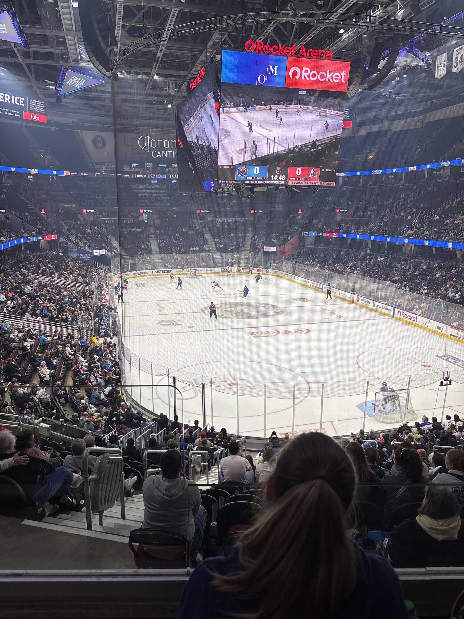 Real Fan View taken from Mezzanine 102 at Rocket Arena by Kaya J