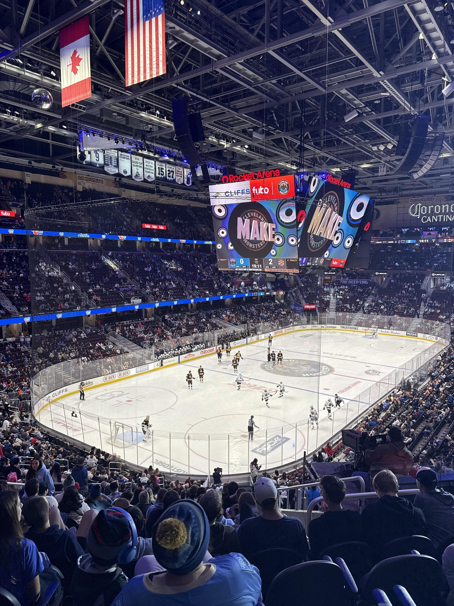 Real Fan View taken from Mezzanine 125 at Rocket Arena by Michelle S