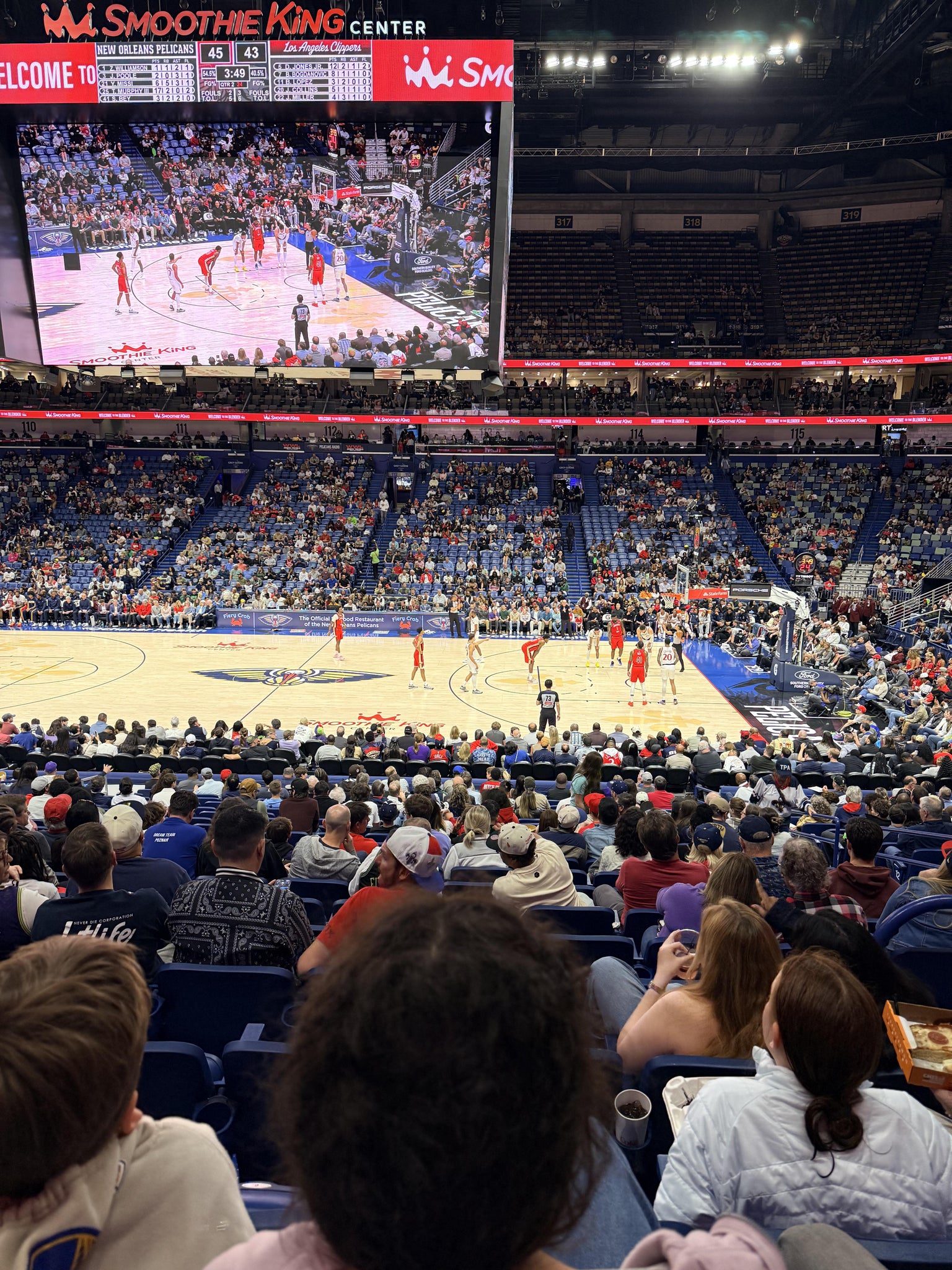Real Fan View taken from Section 124 at Smoothie King Center by Broderick M