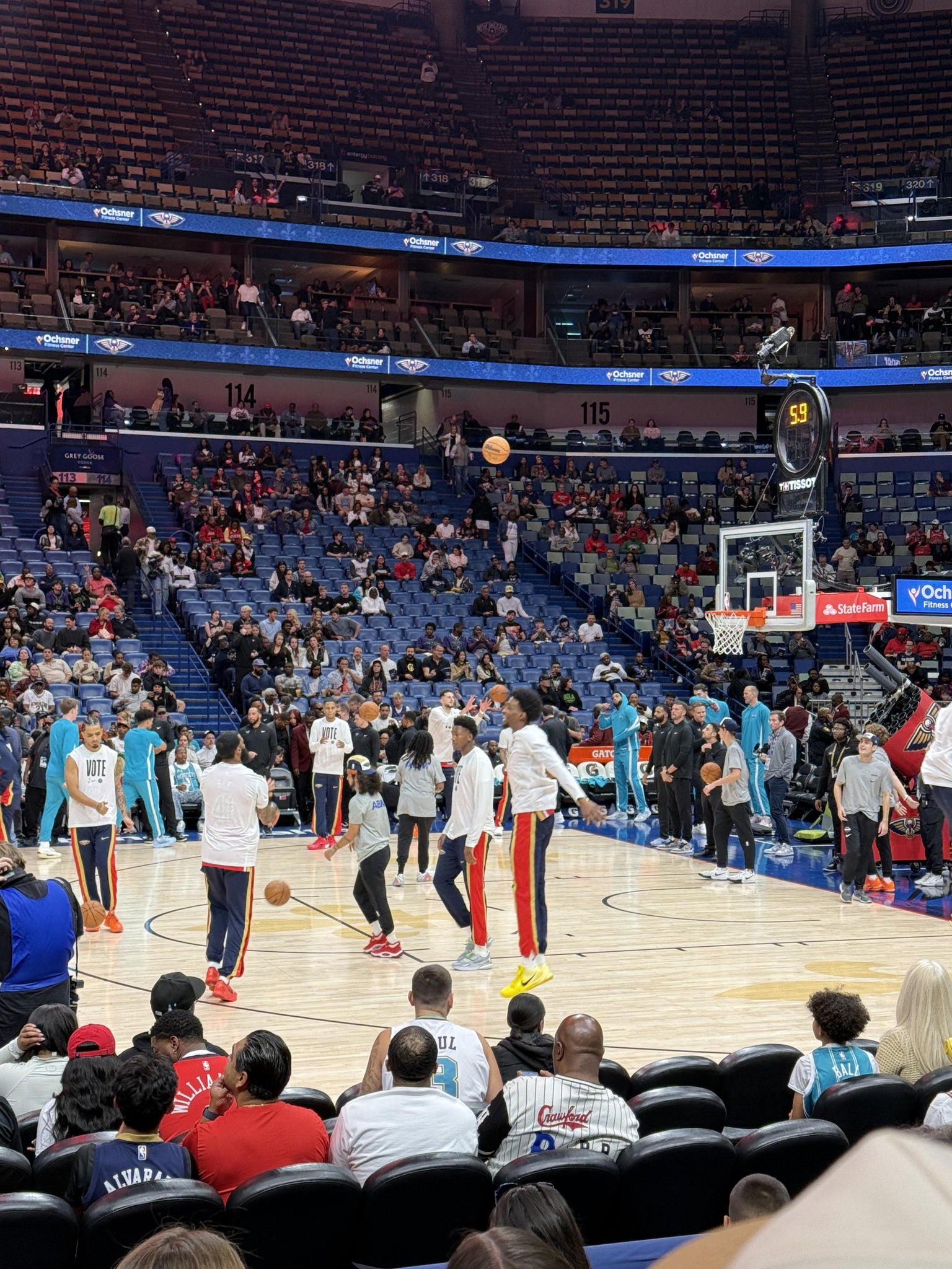 Real Fan View taken from Section 124 at Smoothie King Center by Taylor L