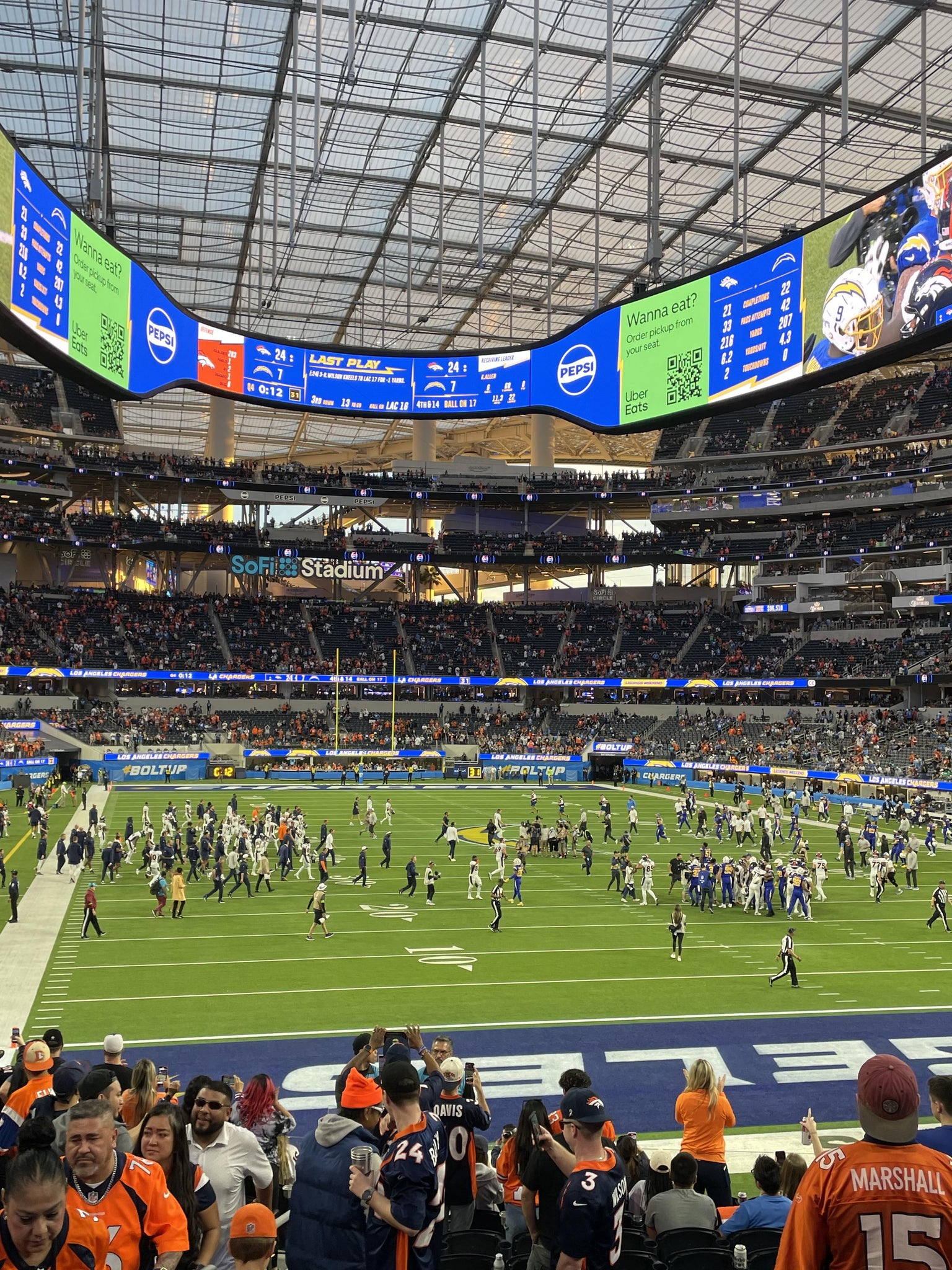 Real Fan View taken from Section 101 at SoFi Stadium by Adan A
