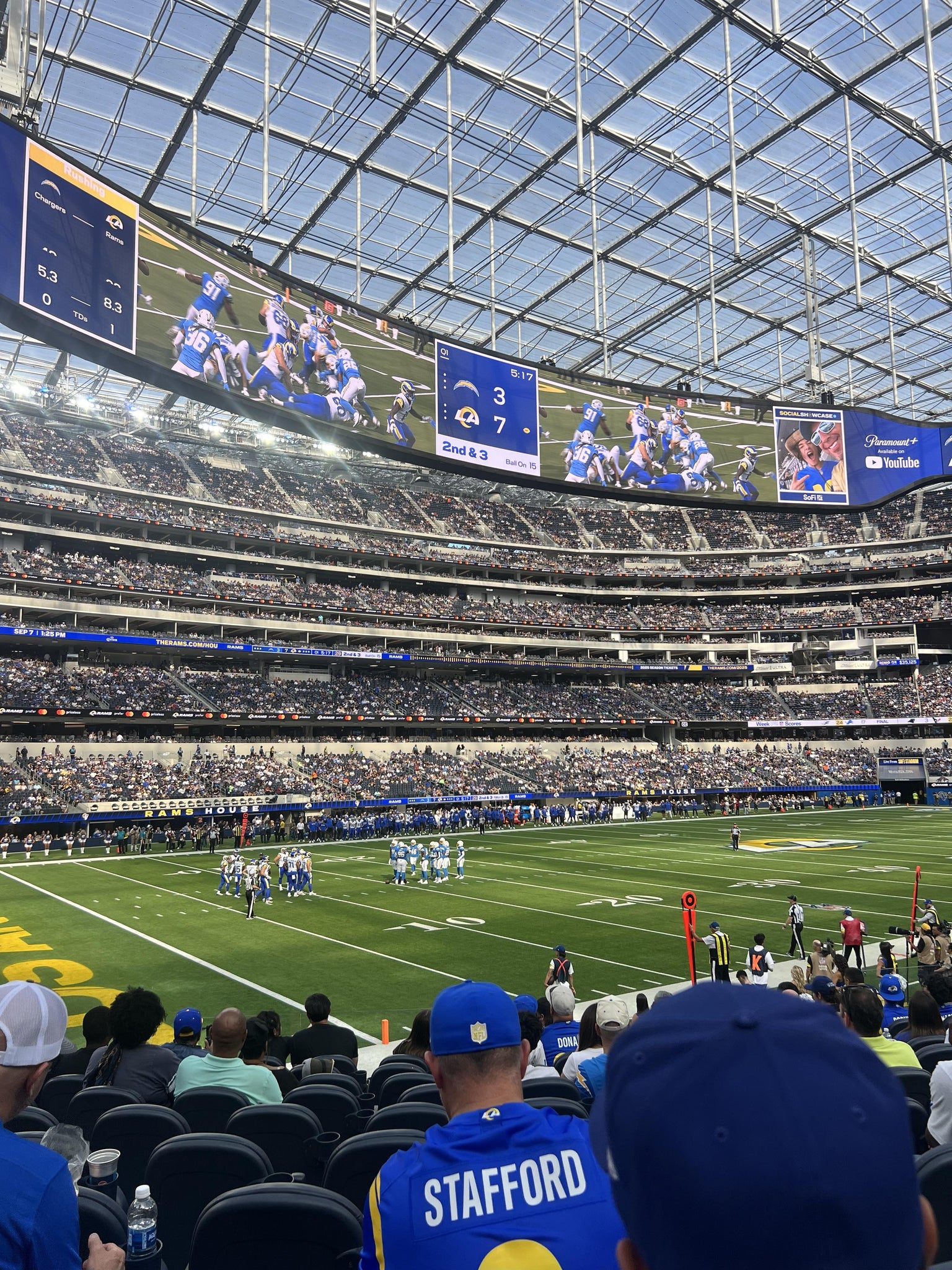 Real Fan View taken from Club 107 at SoFi Stadium by Hannah M