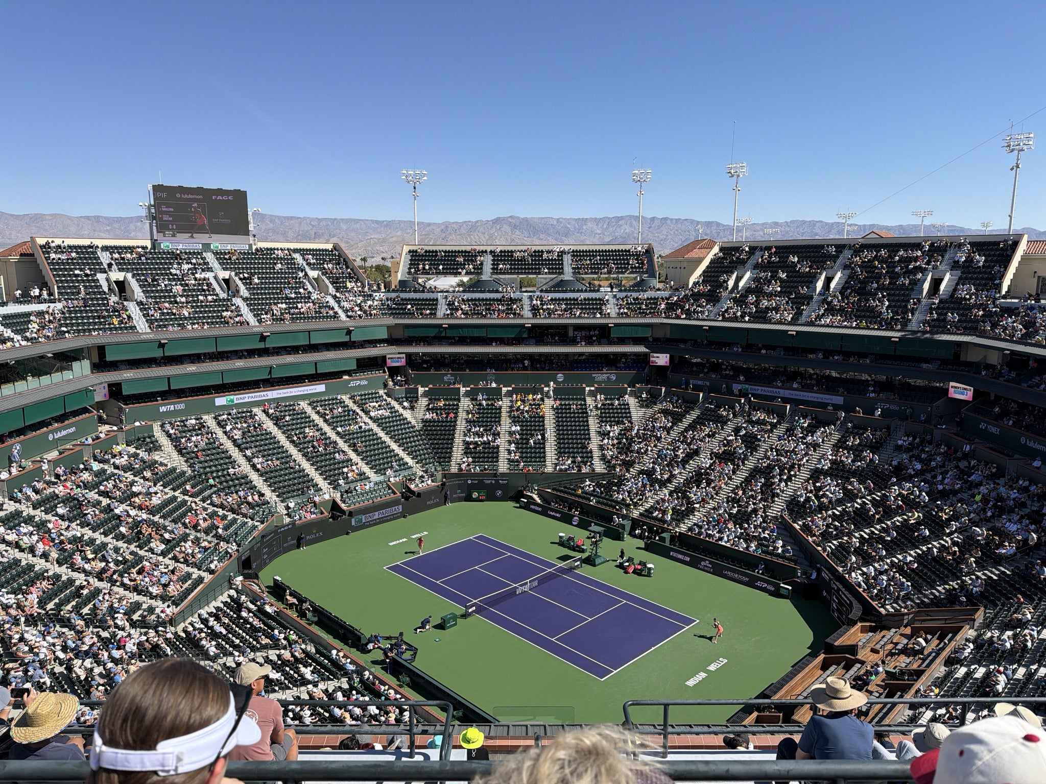 Real Fan View taken from Section 505 at Stadium 1 at Indian Wells Tennis Garden by Clint W