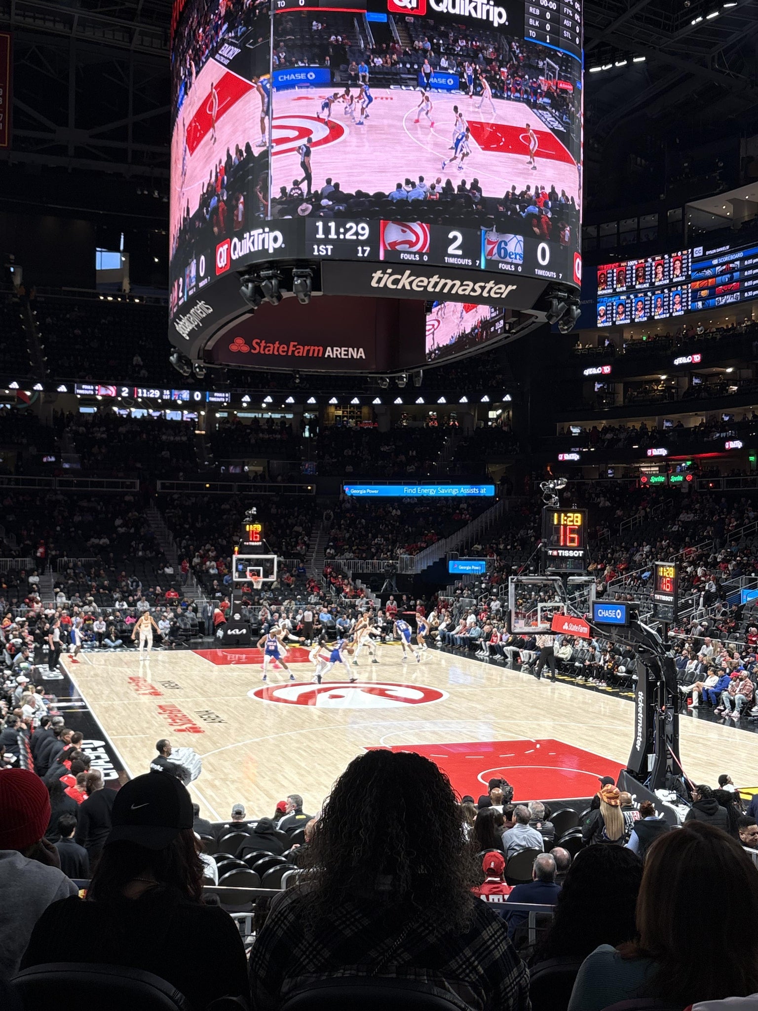 Real Fan View taken from Section 115 at State Farm Arena by Drew J