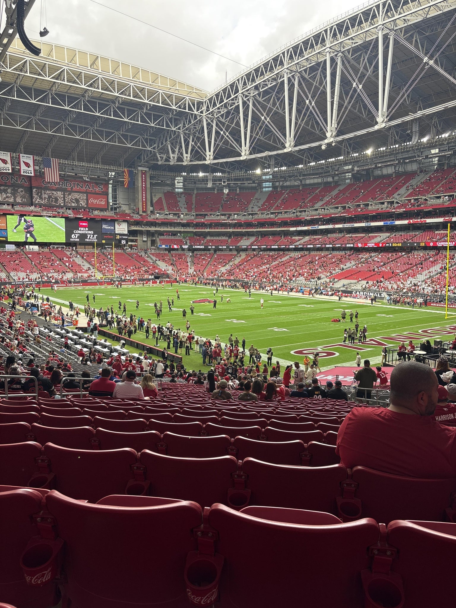 Real Fan View taken from Section 102 at State Farm Stadium by Timothy V