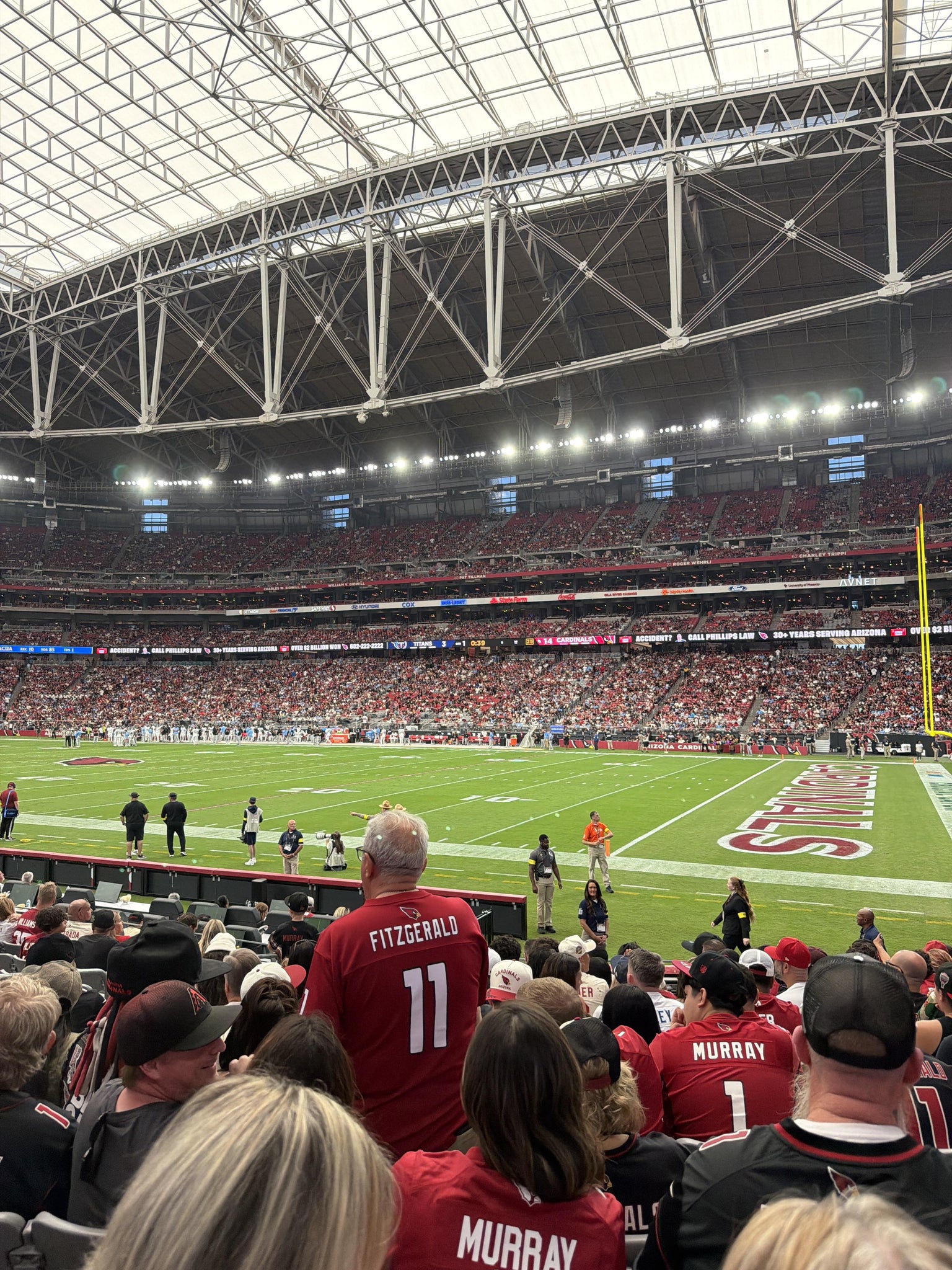 Real Fan View taken from Section 103 at State Farm Stadium by Joel S