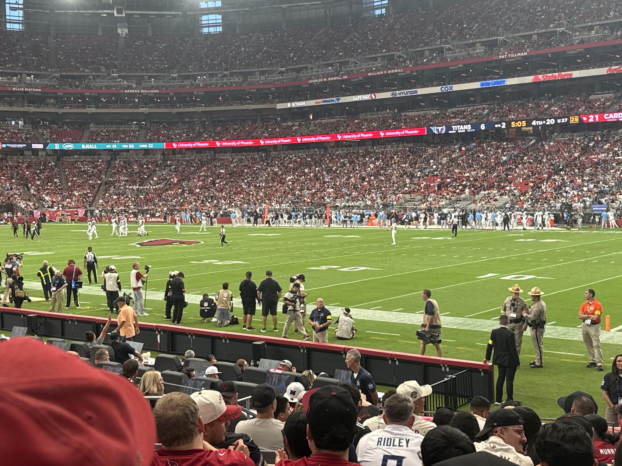 Real Fan View taken from Section 103 at State Farm Stadium by Tom P