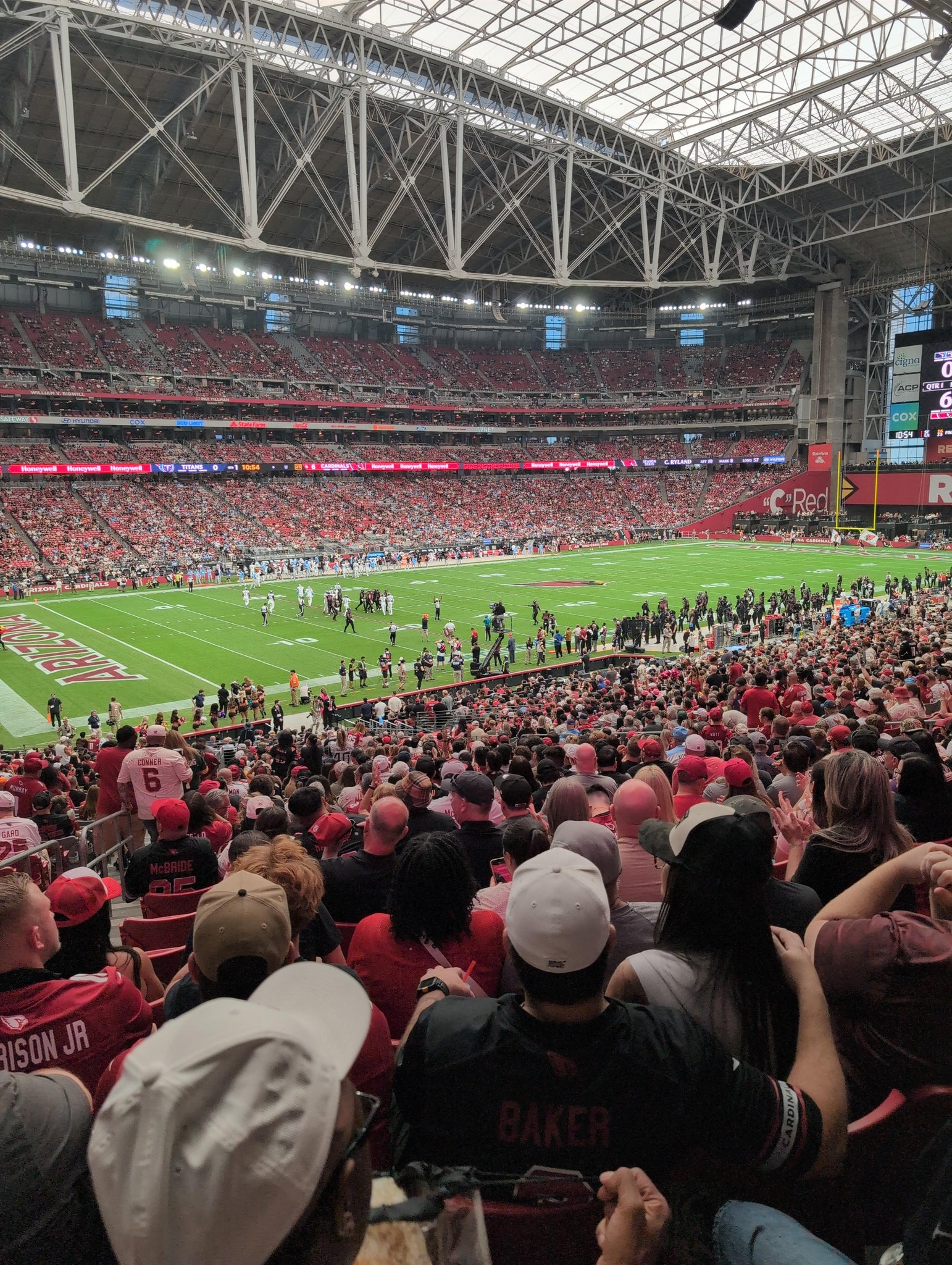 Real Fan View taken from Section 113 at State Farm Stadium by Ryan N