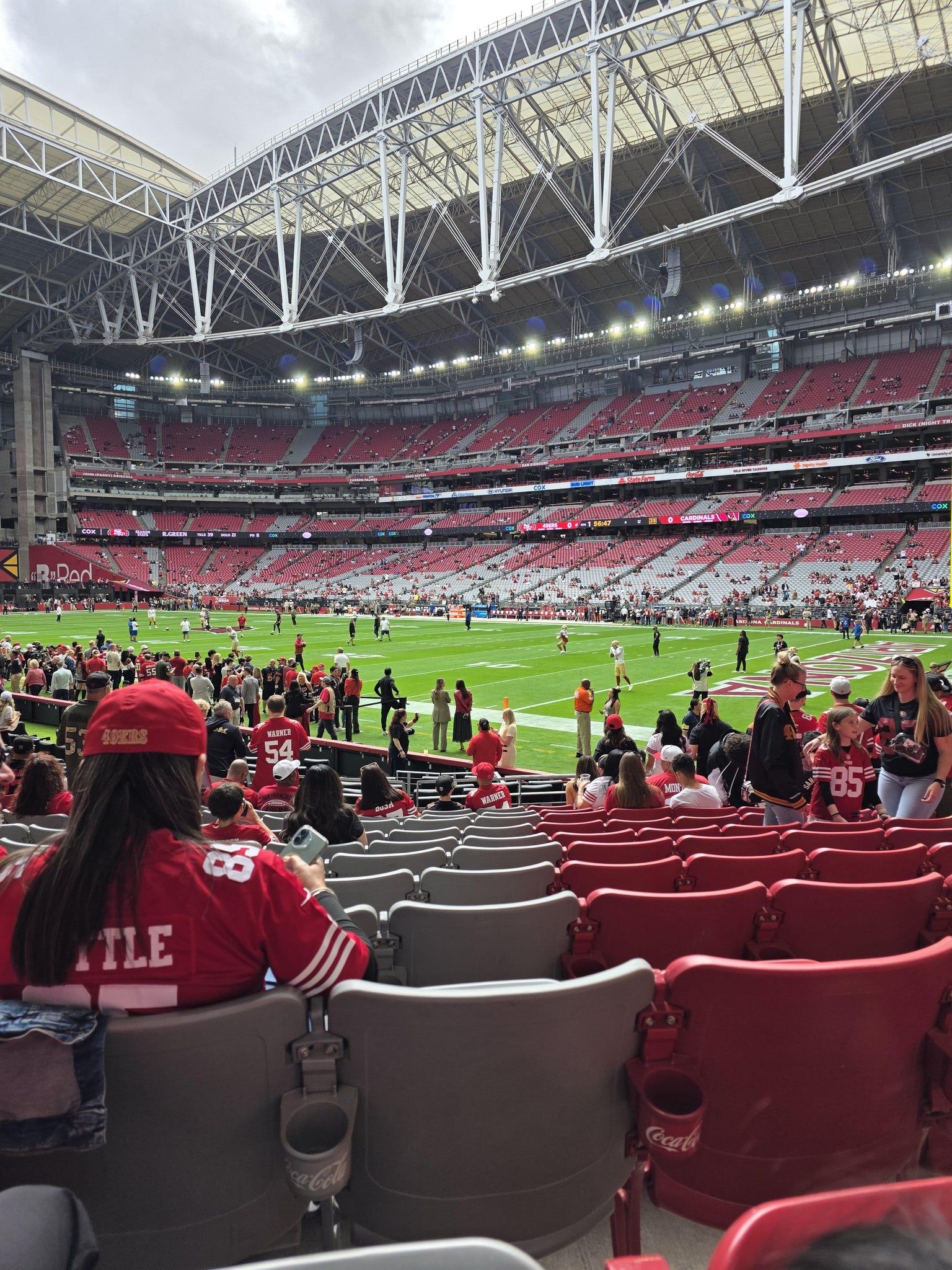 Real Fan View taken from Section 124 at State Farm Stadium by Marie P