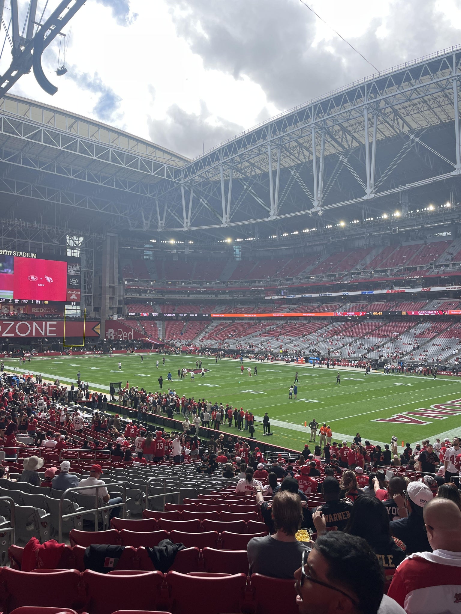 Real Fan View taken from Section 124 at State Farm Stadium by Phillip L
