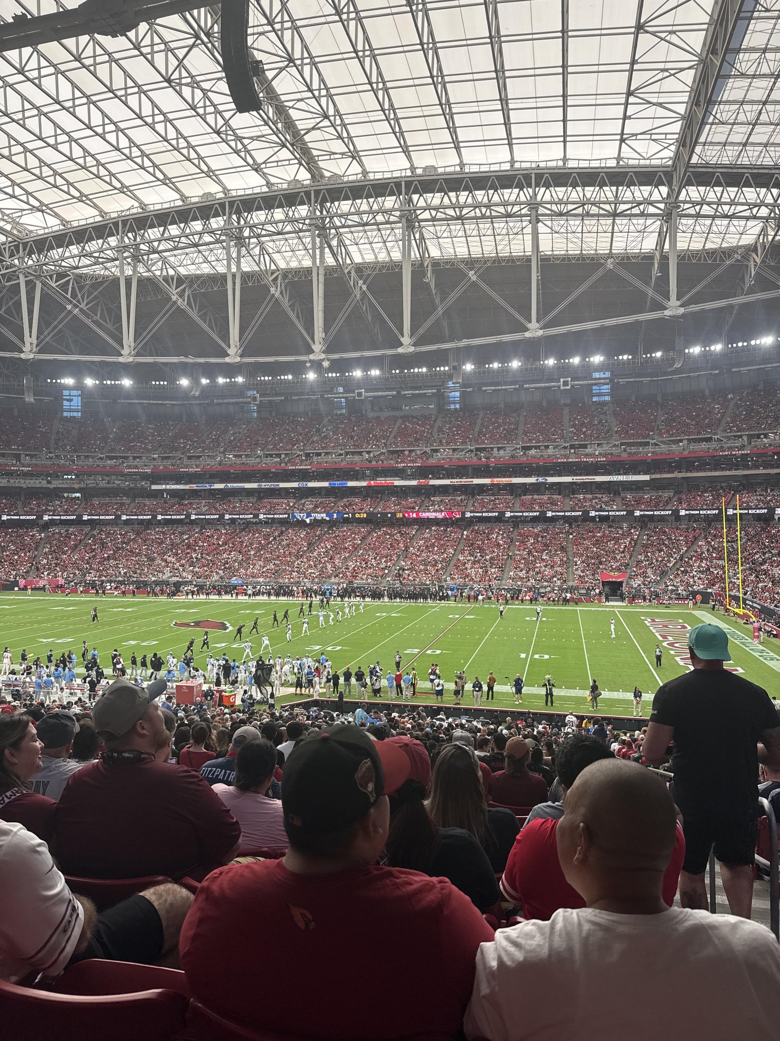 Real Fan View taken from Section 126 at State Farm Stadium by Melissa W