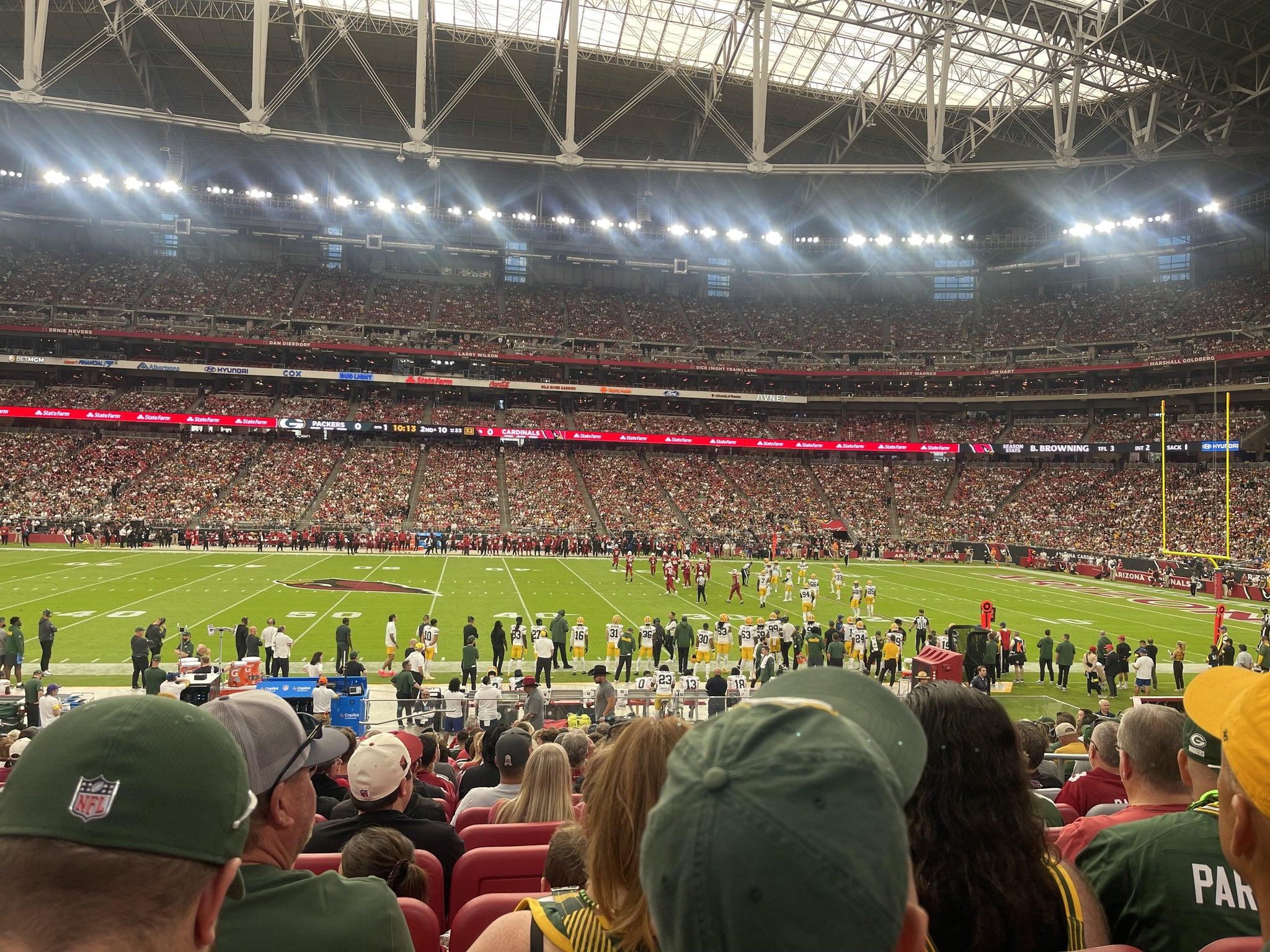 Real Fan View taken from Section 129 at State Farm Stadium by Cindy V