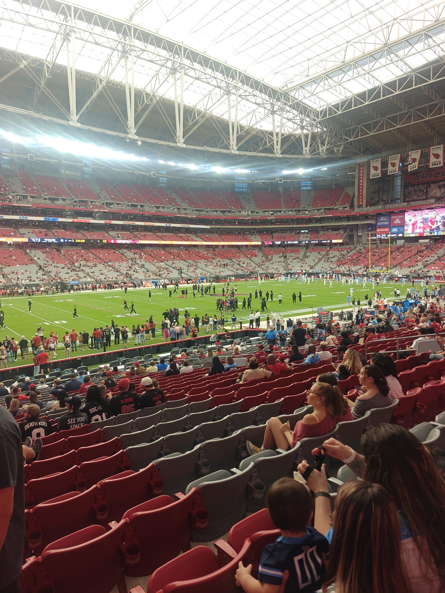 Real Fan View taken from Section 134 at State Farm Stadium by Cody W