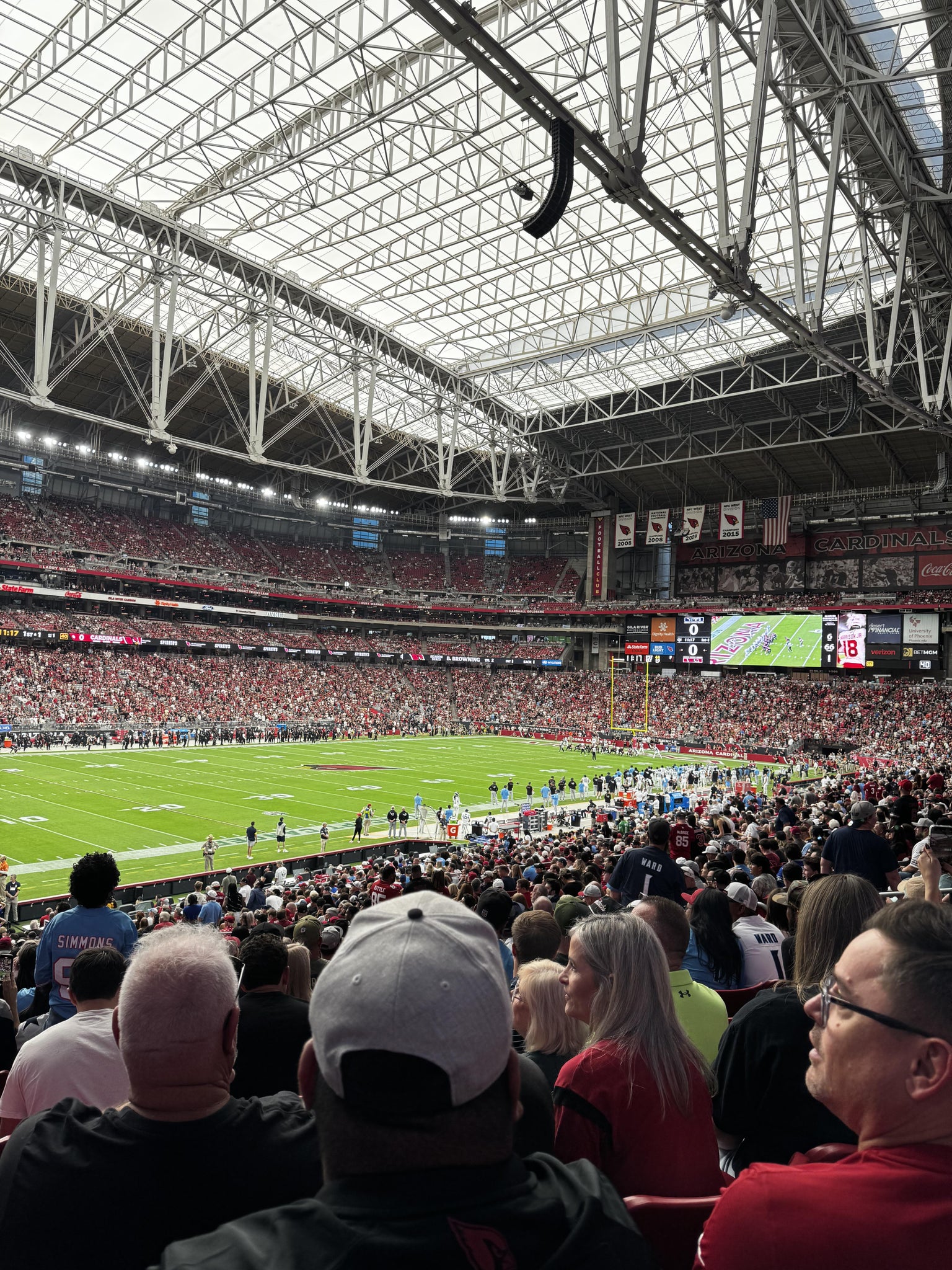 Real Fan View taken from Section 135 at State Farm Stadium by Preston M