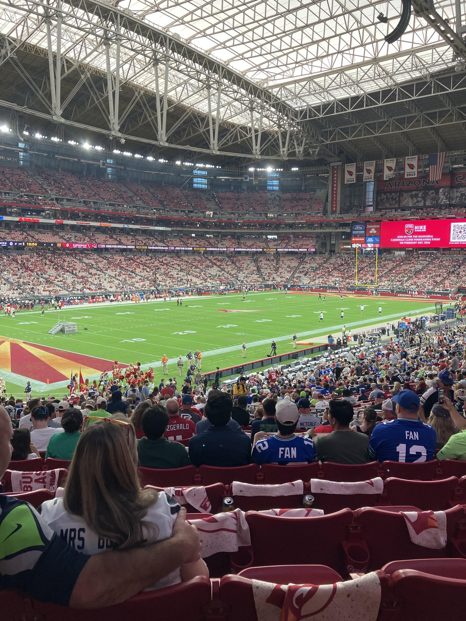 Real Fan View taken from Section 136 at State Farm Stadium by Tyrone G