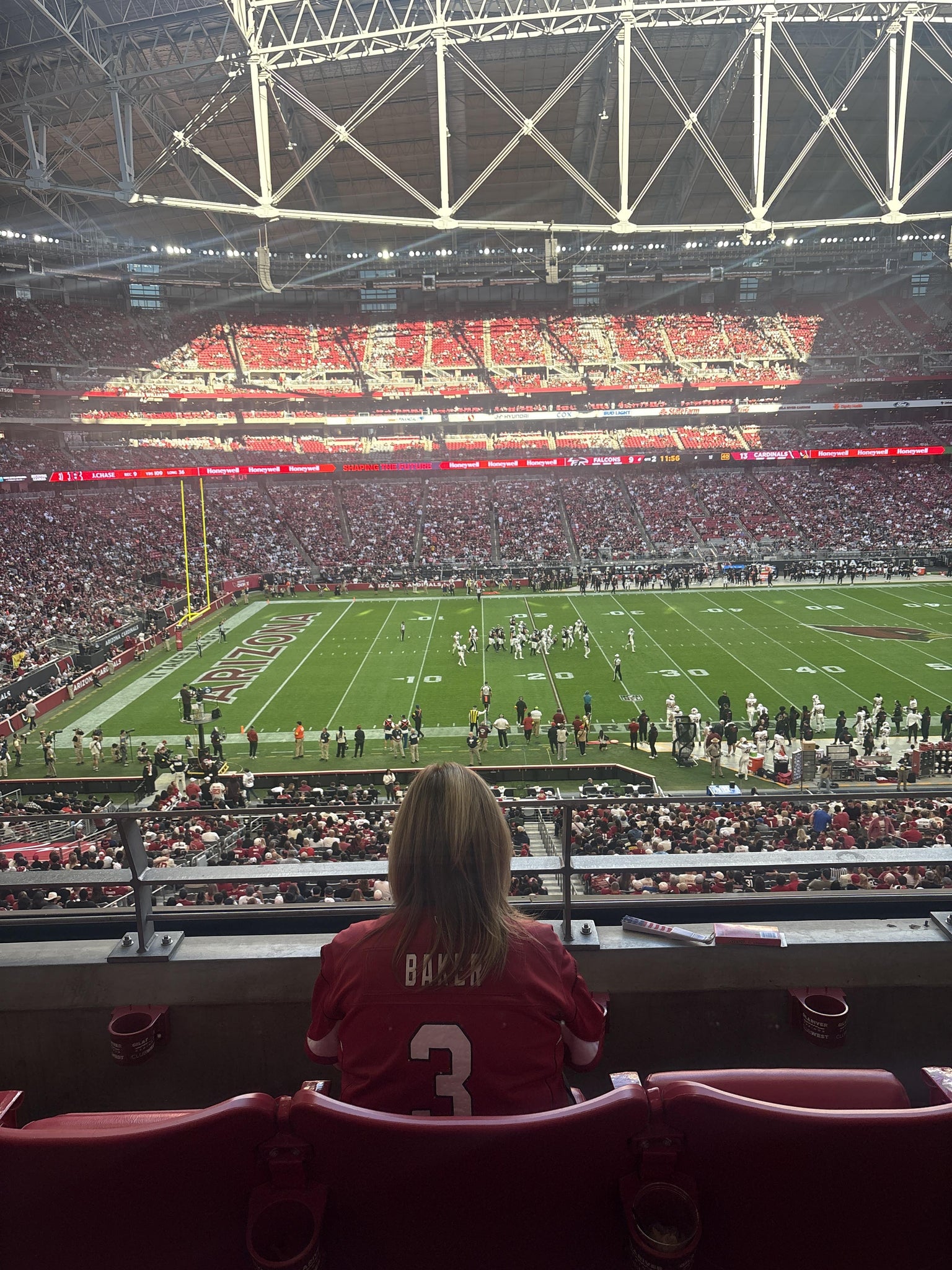 Real Fan View taken from Section 215 at State Farm Stadium by Linda M